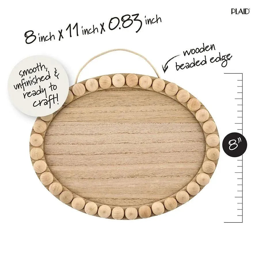 Wood Oval with Beaded Edge - 8