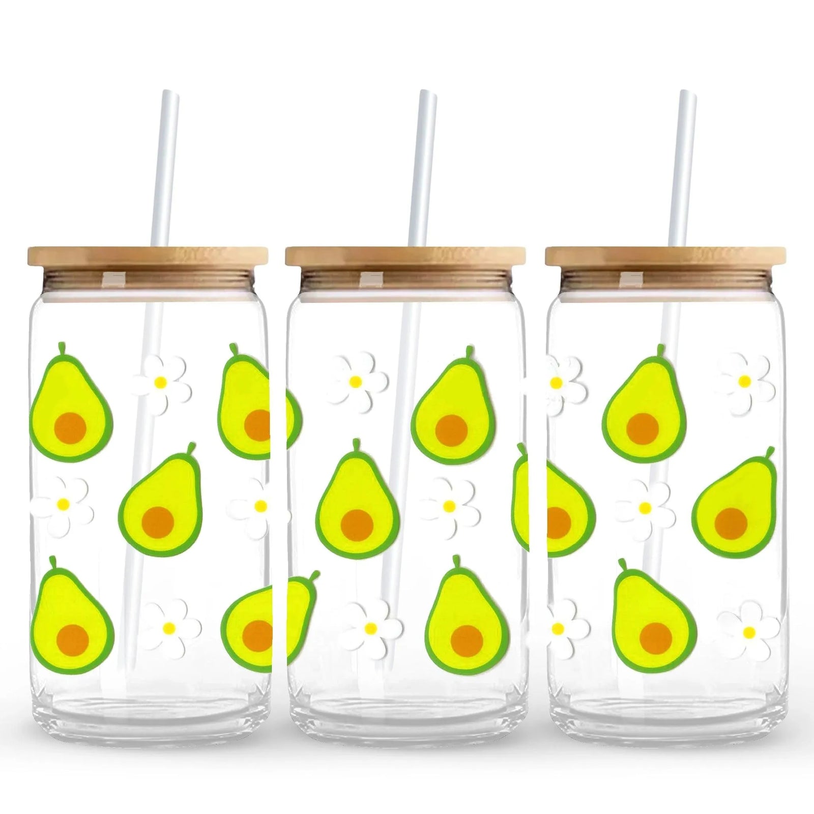 UV DTF Wrap - Avocado & Daisies - DIY Craft Warehouse