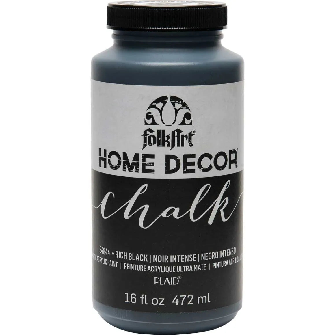 FolkArt Chalk Acrylic Paint - Rich Black (16 oz Bottle)