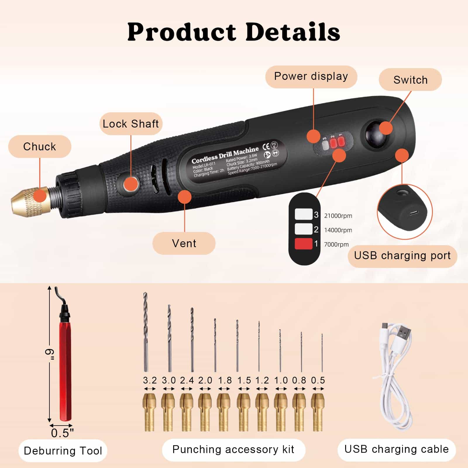 Resin Drill with Deburring Tool - Mini Cordless - DIY Craft Warehouse