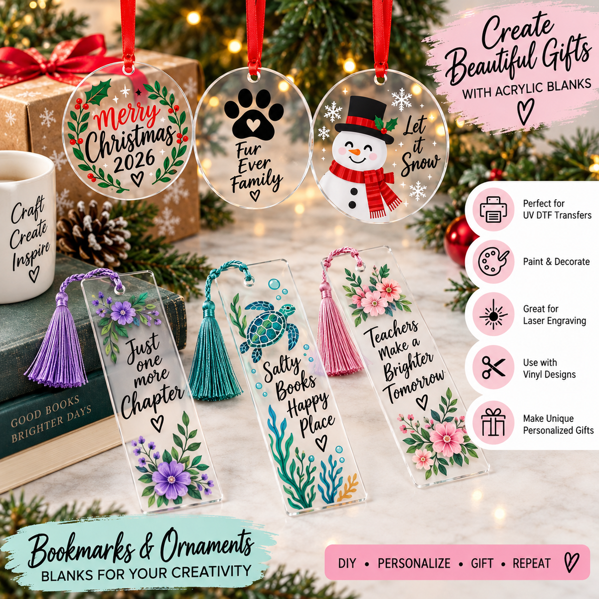 Acrylic Blanks (Bookmark & Ornaments) - 6000/LOT