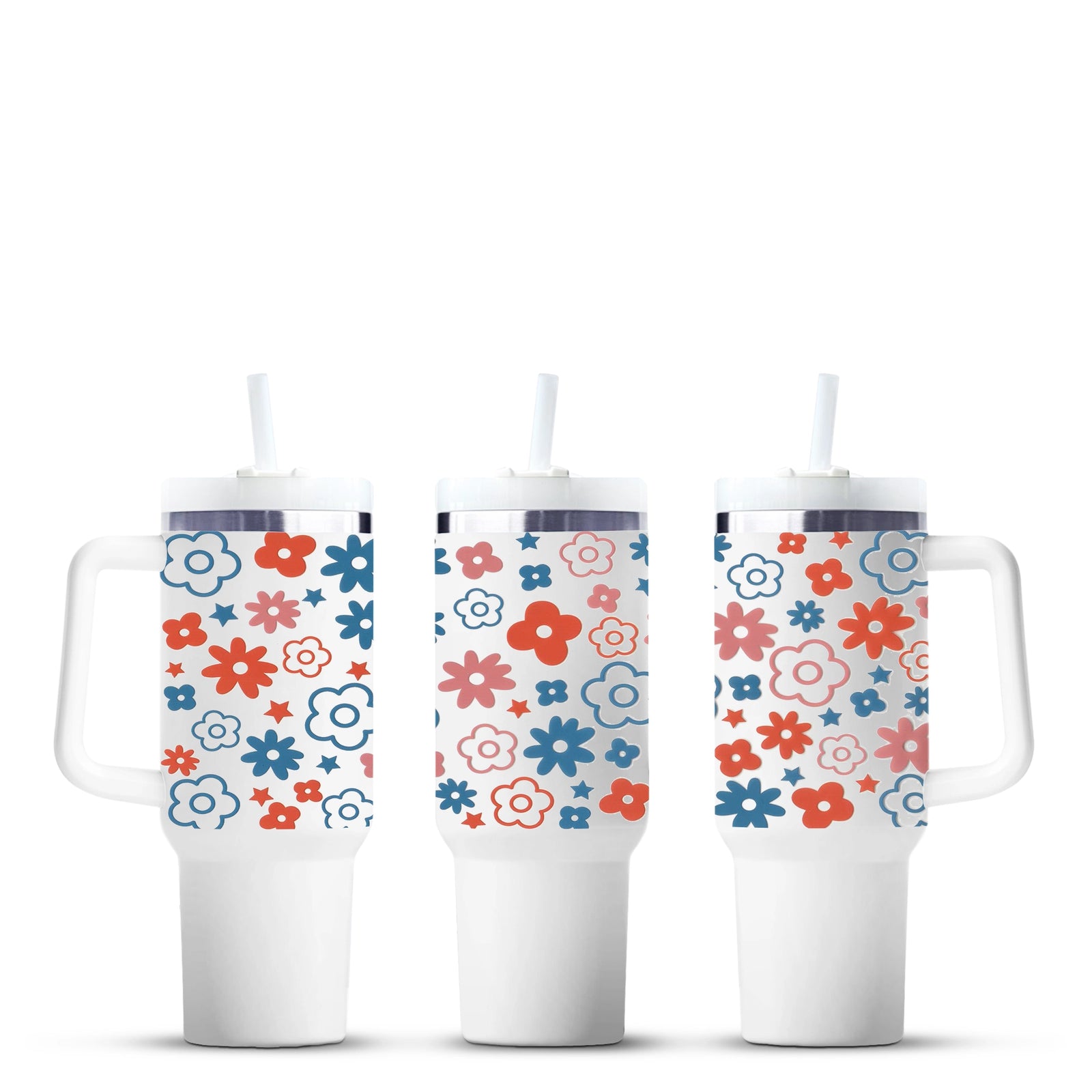Americana floral-patterned tumblers, Master Maker Crafts, wholesale craft supplies, fast shipping Ohio