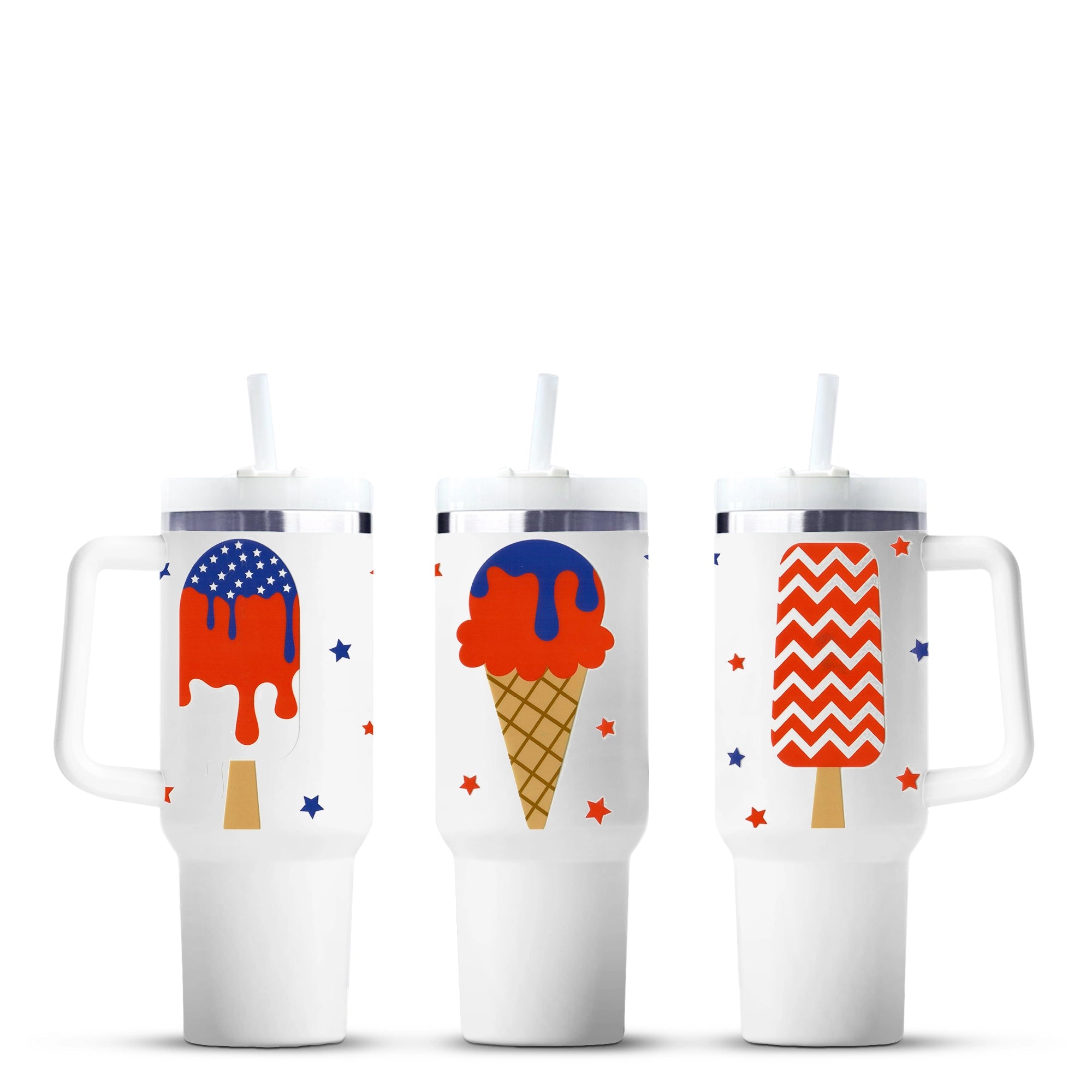 Patriotic ice cream tumbler cups, Americana designs, Master Maker Crafts wholesale Ohio DIY Craft Warehouse