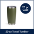 20 oz Travel Tumbler - Army Green (25 Piece CASE)