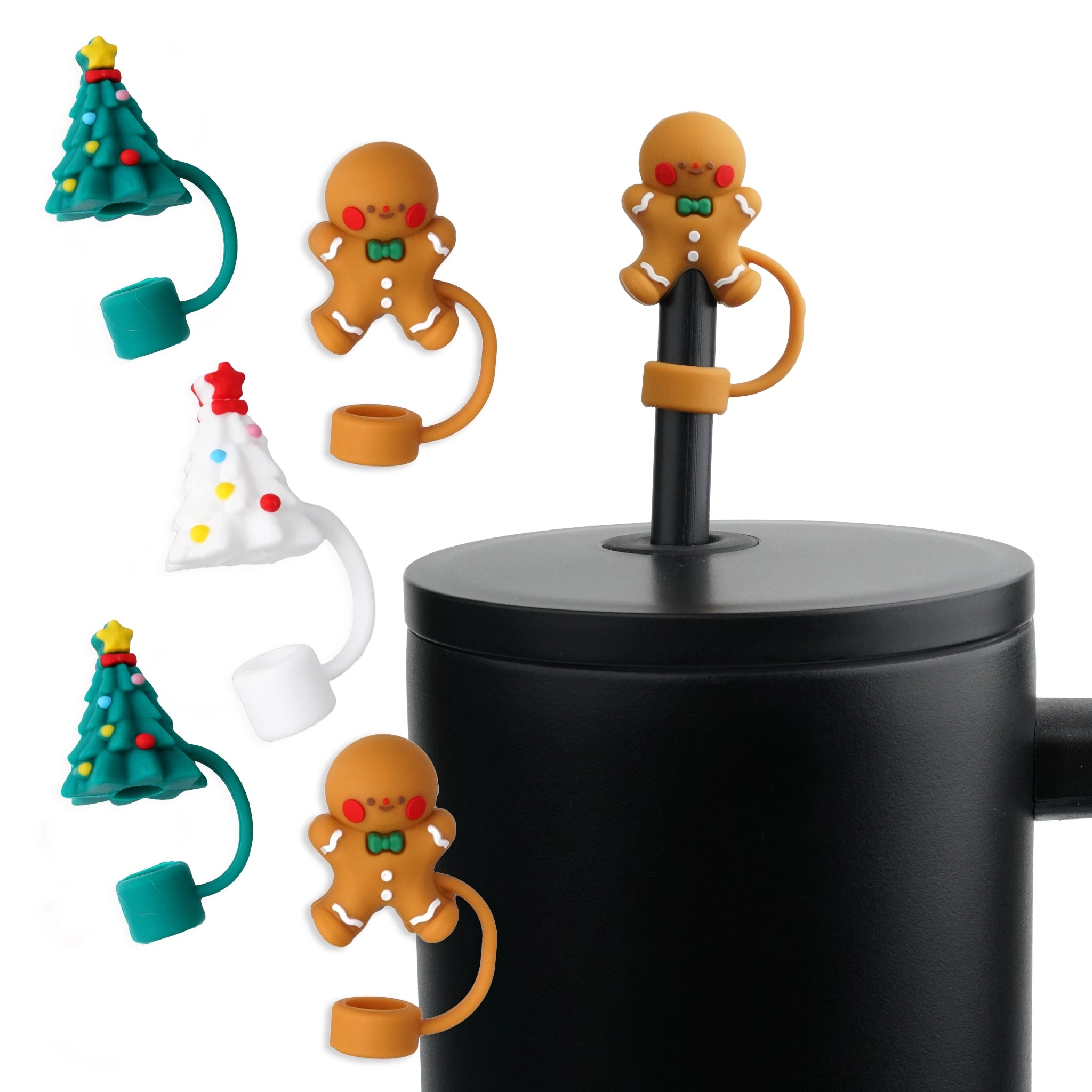 Master Maker Crafts -  Silicone Straw Topper - Assorted Cozy Holiday (5 Toppers) | Master Maker Crafts - Wholesale Craft Supplies - Fast Shipping from Ohio DIY Craft Warehouse