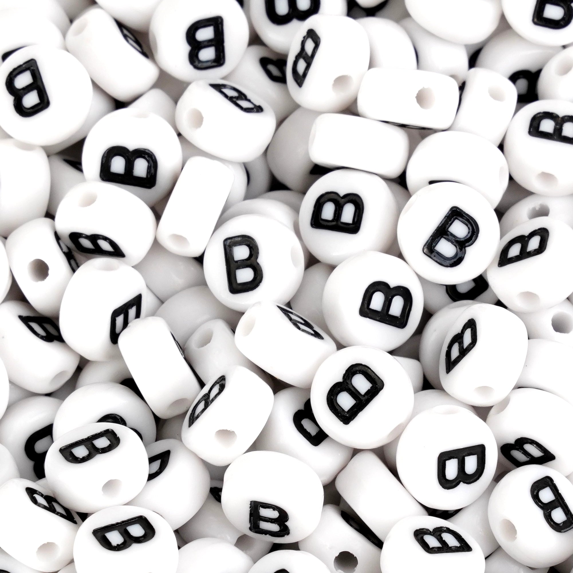Master Maker Crafts wholesale white letter B beads, craft supplies, fast shipping Ohio DIY Craft Warehouse