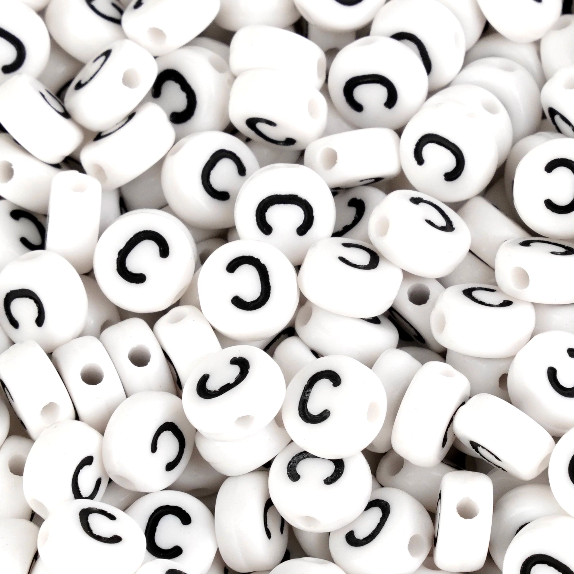 Master Maker Crafts wholesale craft supplies, white letter C beads, fast shipping Ohio DIY Craft Warehouse