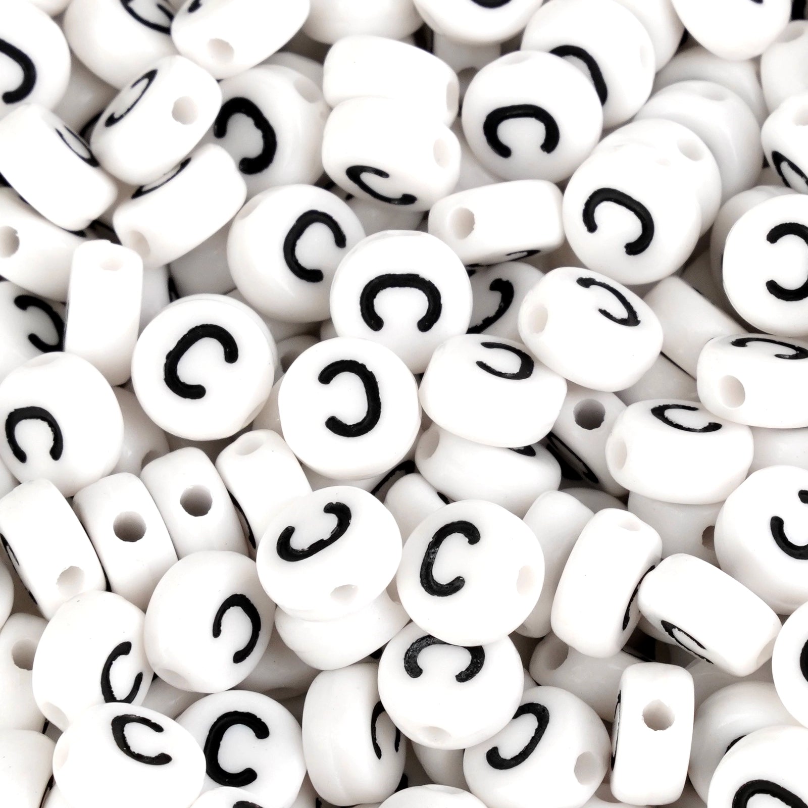 Master Maker Crafts wholesale craft supplies, white letter C beads, fast shipping Ohio