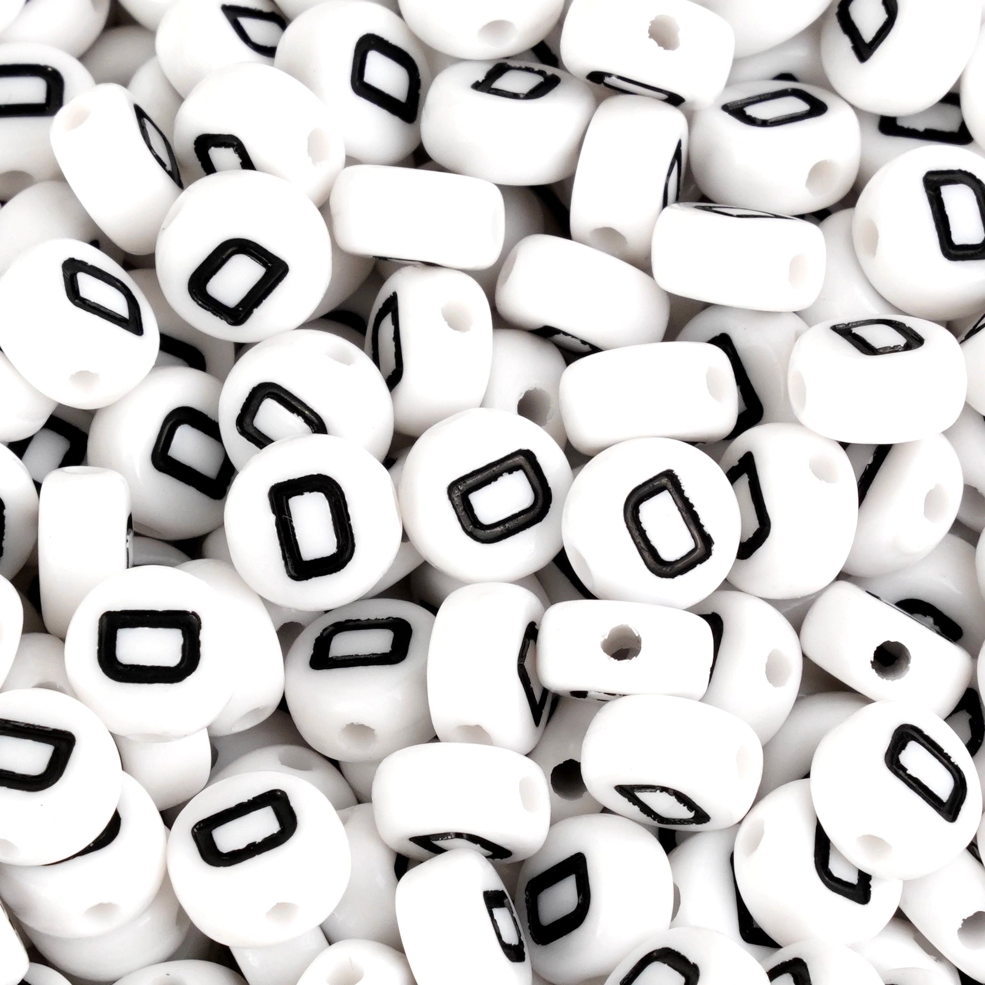 White round beads with black letter D, Master Maker Crafts wholesale craft supplies Ohio DIY Craft Warehouse