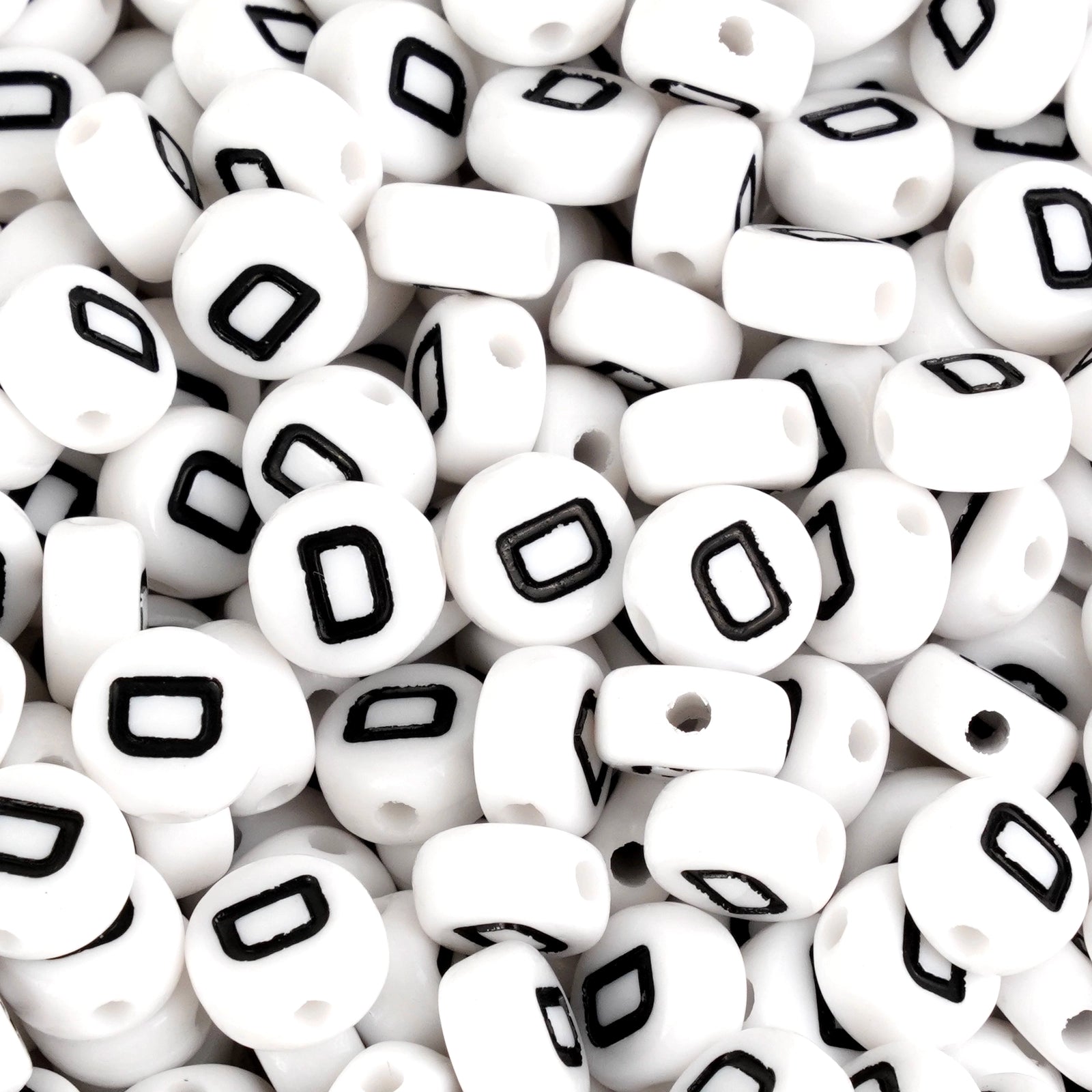 White round beads with black letter D, Master Maker Crafts wholesale craft supplies Ohio