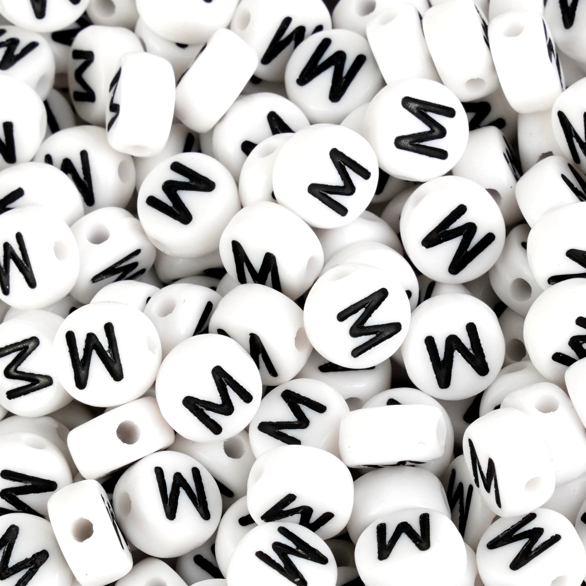 Master Maker Crafts wholesale letter M beads, white round plastic, craft supplies Ohio DIY Craft Warehouse