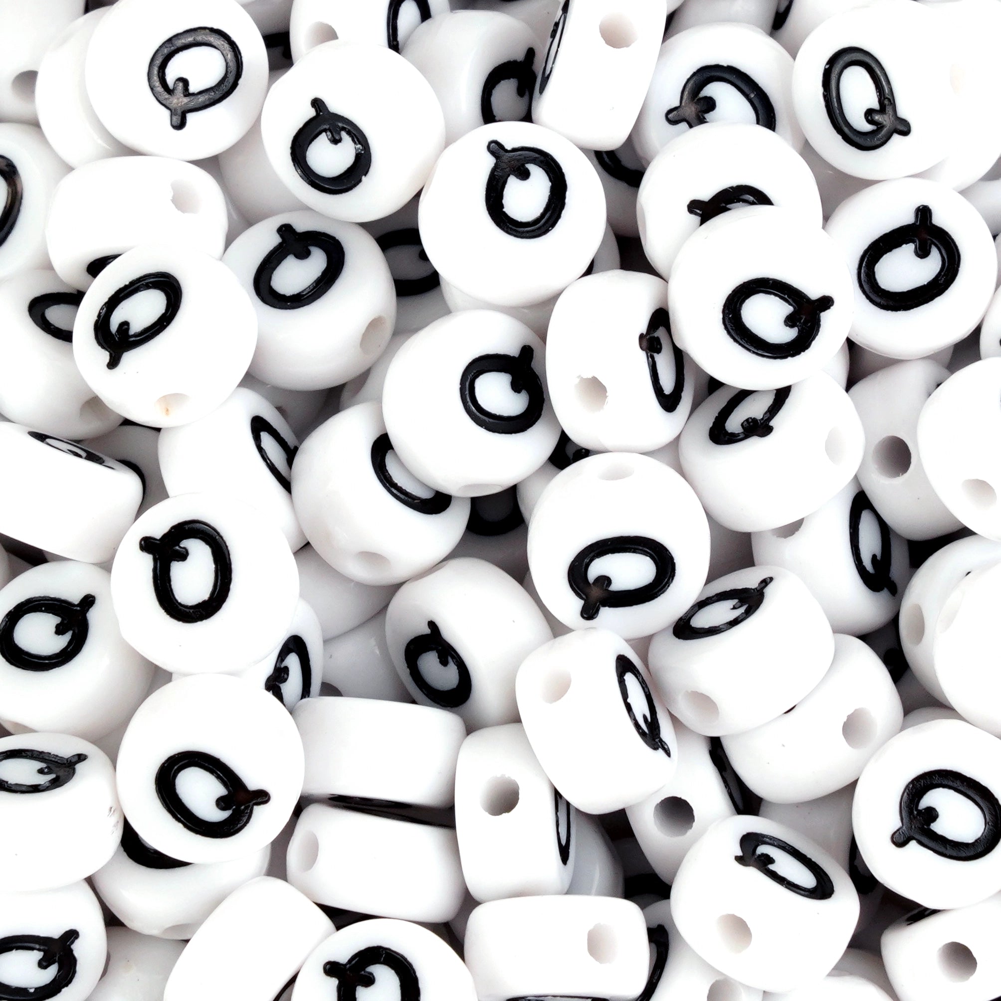 White round letter Q beads bulk, Master Maker Crafts, wholesale craft supplies Ohio DIY Craft Warehouse