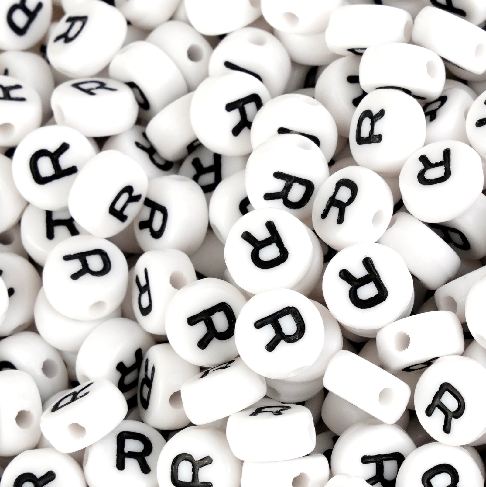 Master Maker Crafts wholesale craft supplies, white alphabet letter R beads, fast shipping Ohio