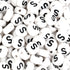 Master Maker Crafts wholesale craft supplies, white round S letter beads, fast shipping Ohio DIY Craft Warehouse