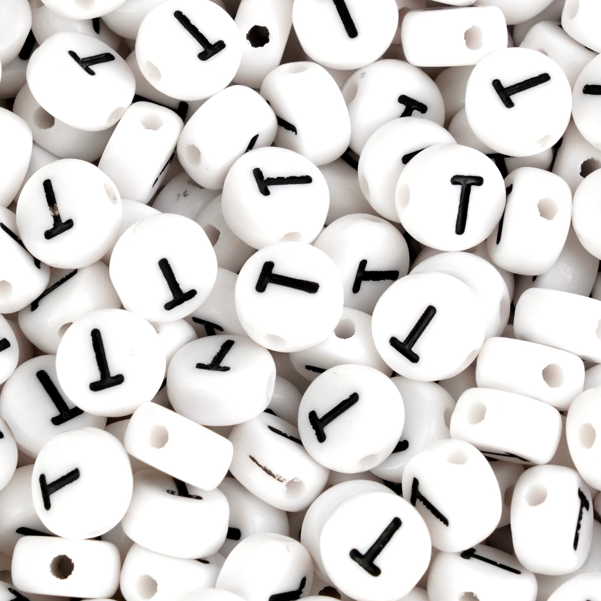 Master Maker Crafts wholesale craft supplies white round letter T beads, fast shipping Ohio DIY Craft Warehouse