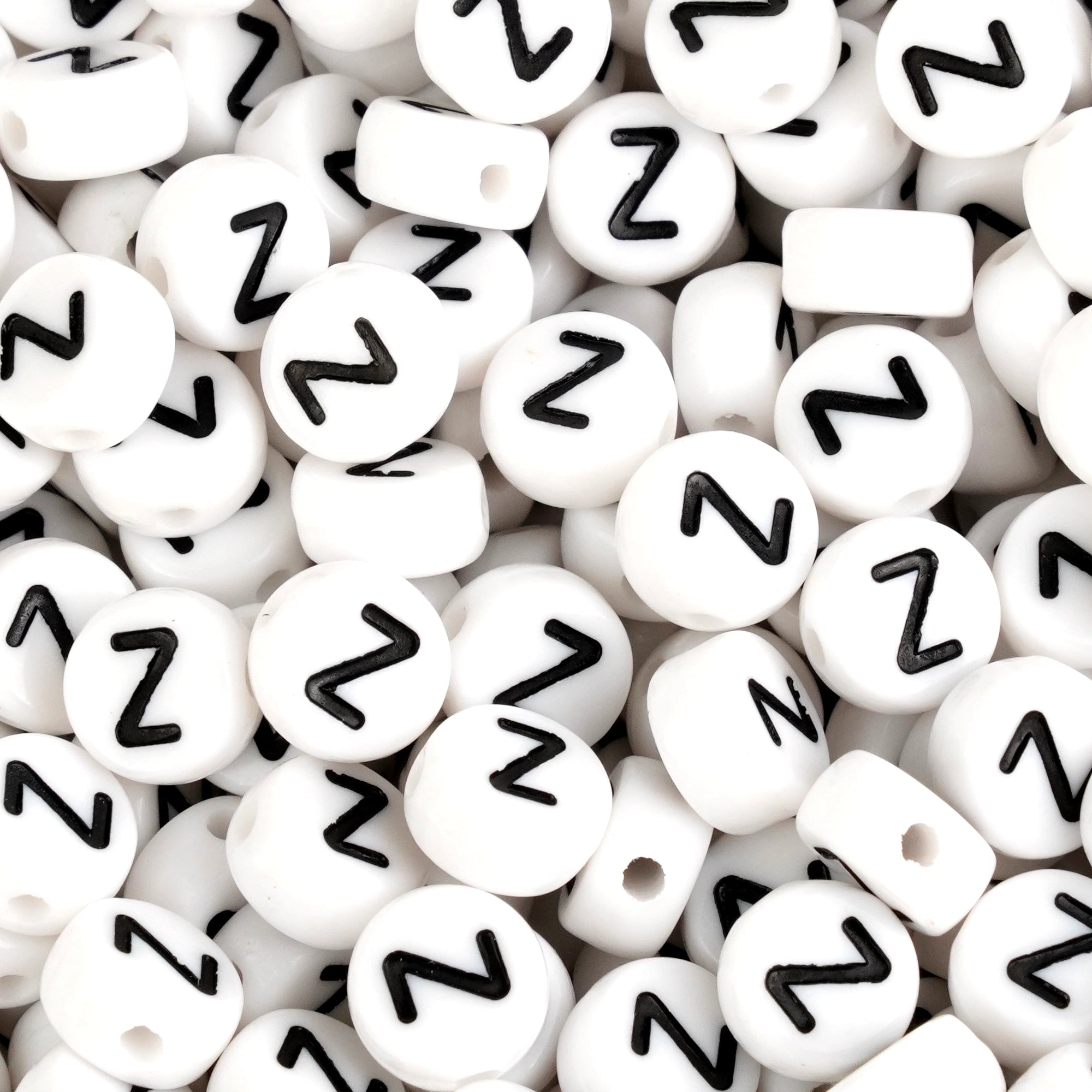Master Maker Crafts wholesale white letter Z beads, craft supplies, fast shipping Ohio DIY Craft Warehouse