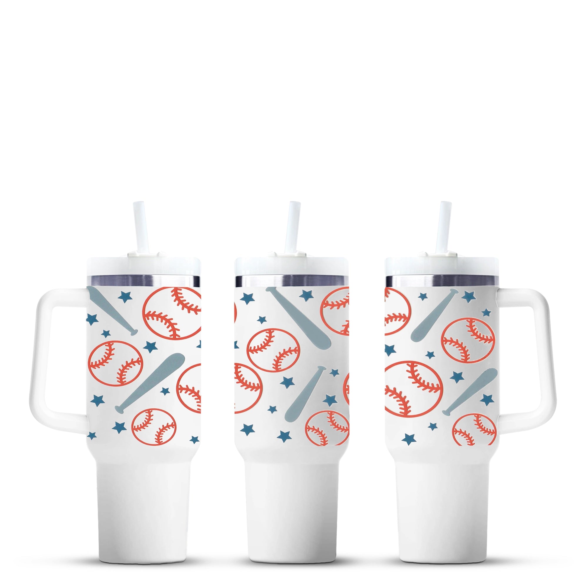 Baseball print tumblers with bats and stars, Master Maker Crafts wholesale craft supplies Ohio DIY Craft Warehouse