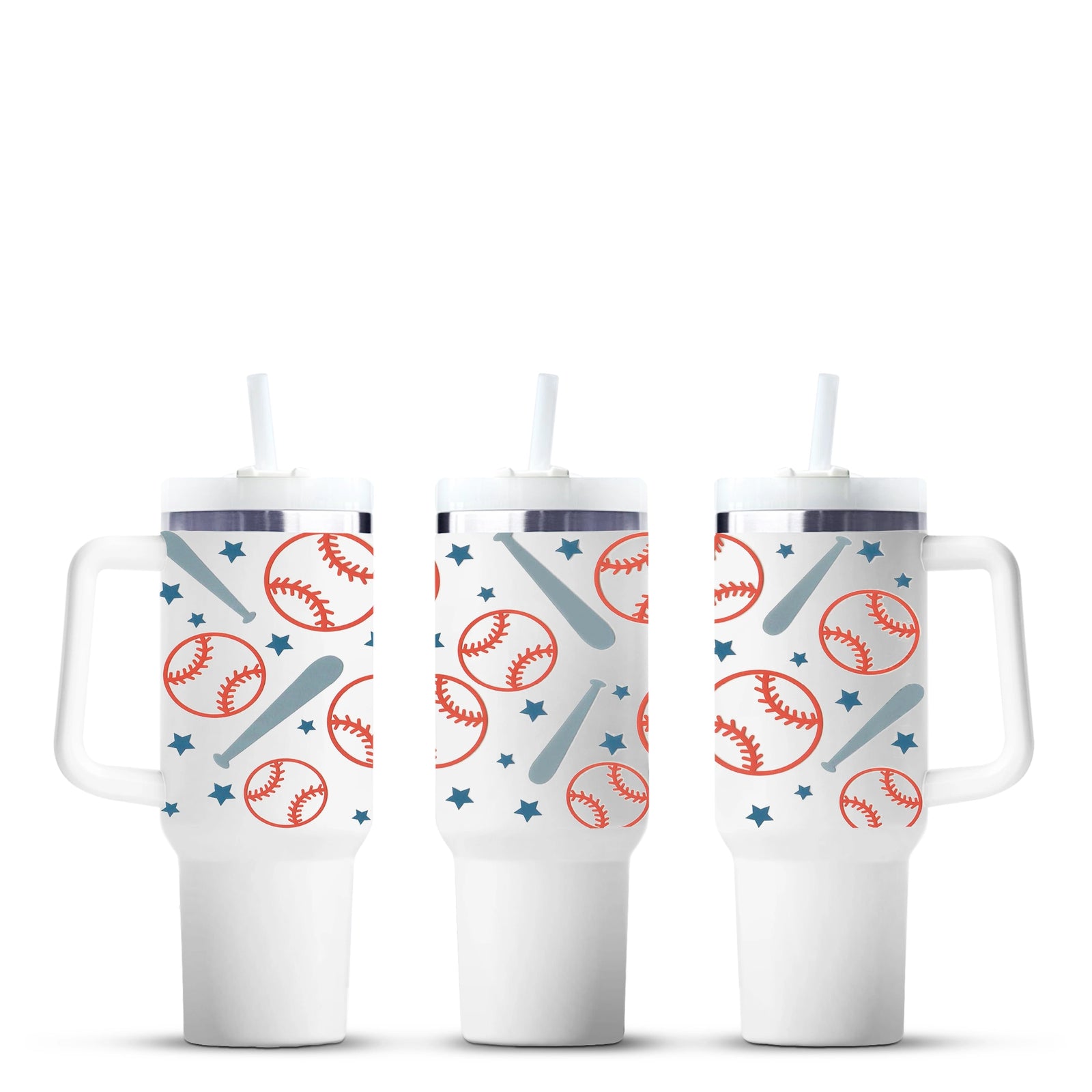 Baseball print tumblers with bats and stars, Master Maker Crafts wholesale craft supplies Ohio