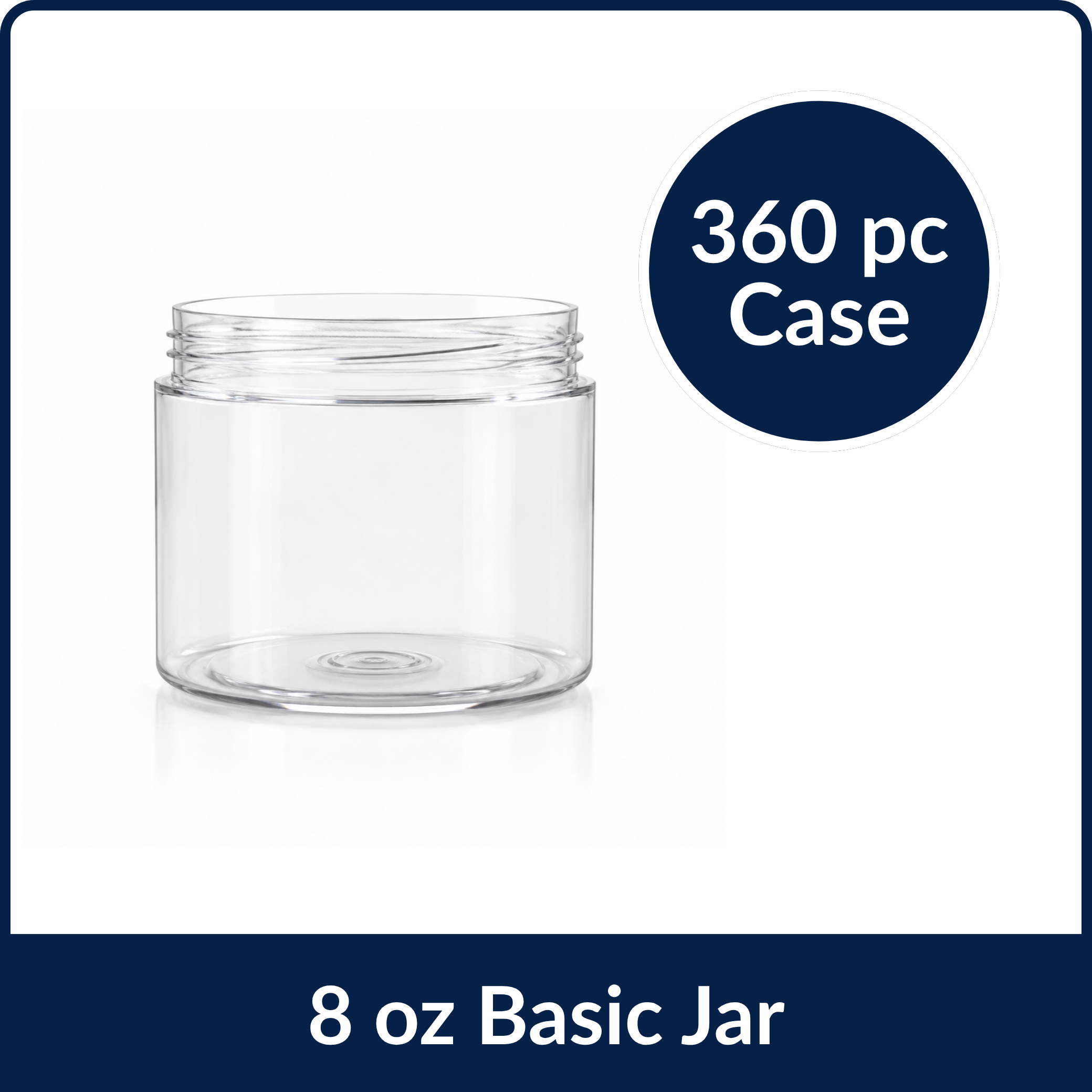 Basic Clear PET Jar 8 oz- 70/400 (360/Case)