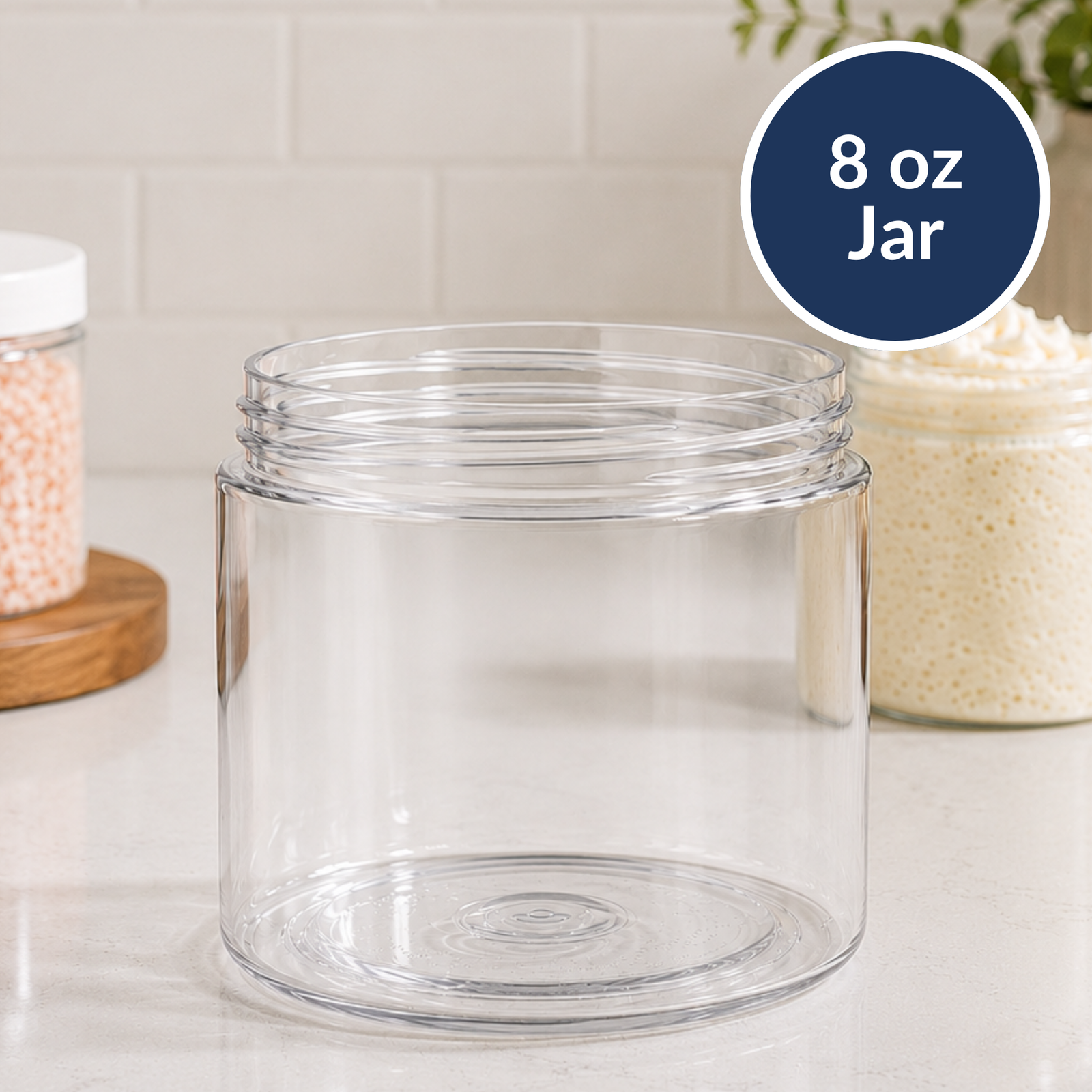 Basic Clear PET Jar 8 oz- 70/400 (10 per bag)