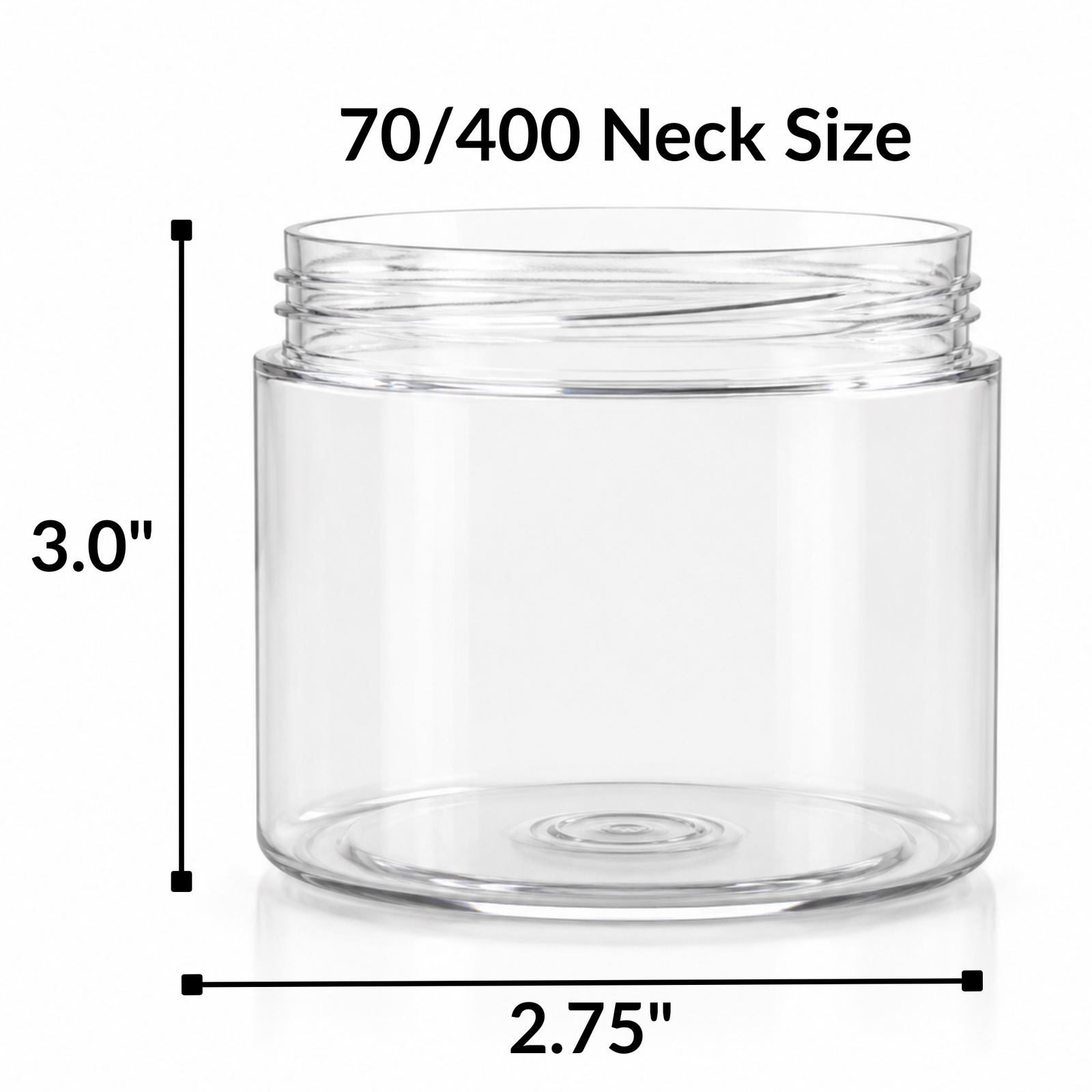 Basic Clear PET Jar 8 oz- 70/400 (10 per bag)