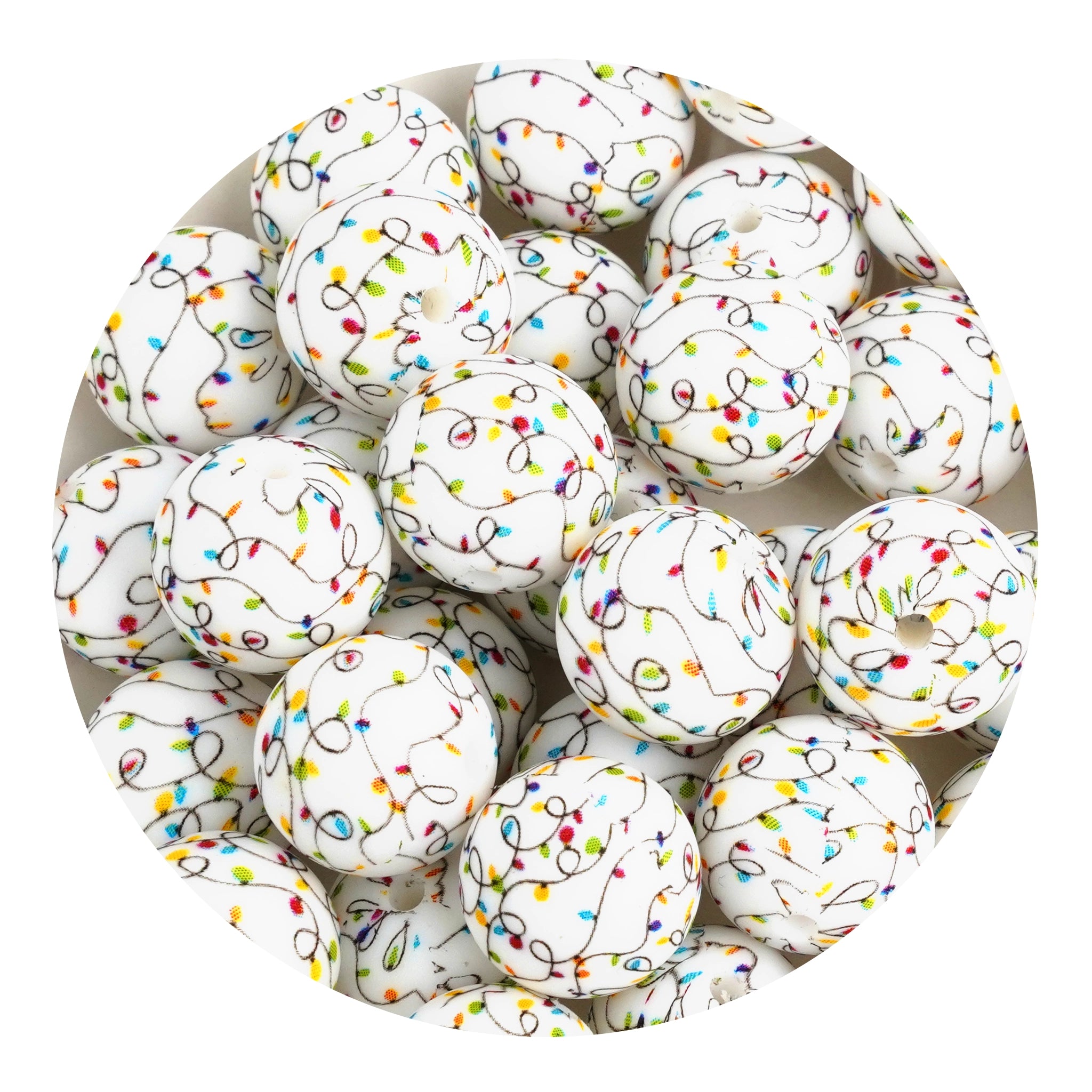 Master Maker Crafts -  Silicone Bead Round - Christmas Lights (5 Beads - 15mm) | Master Maker Crafts - Wholesale Craft Supplies - Fast Shipping from Ohio DIY Craft Warehouse