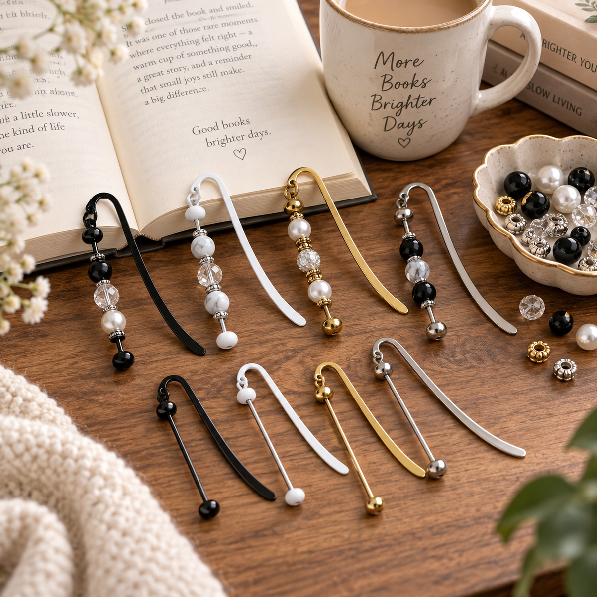 Beadable Barbell Bookmark Assorted Colors - 1000/LOT