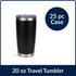 20 oz Travel Tumbler - Black (25 Piece CASE)