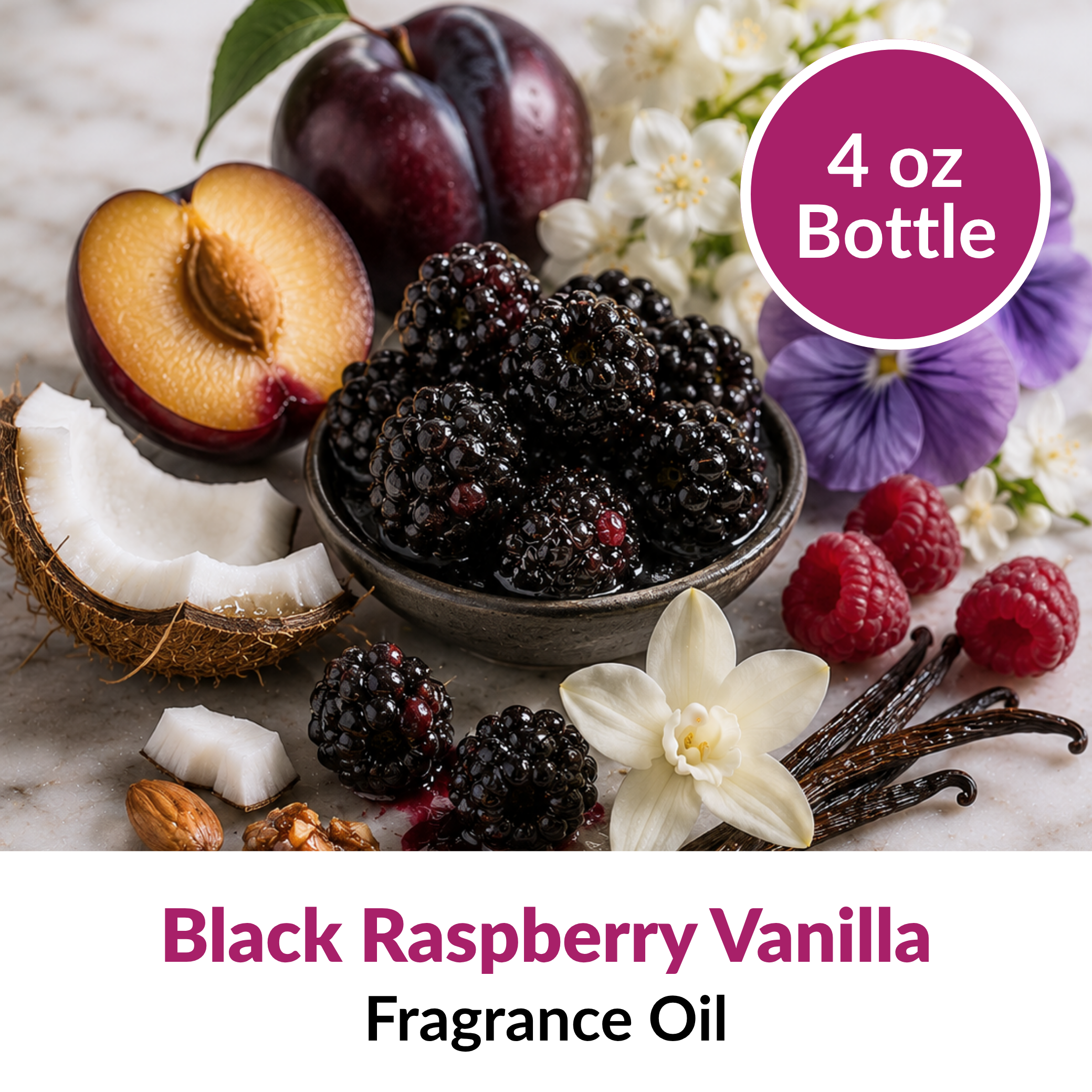 Image of Black Raspberry Vanilla Fragrance Oil (4 oz) sold at Master Maker Crafts. Wholesale prices and fast shipping.