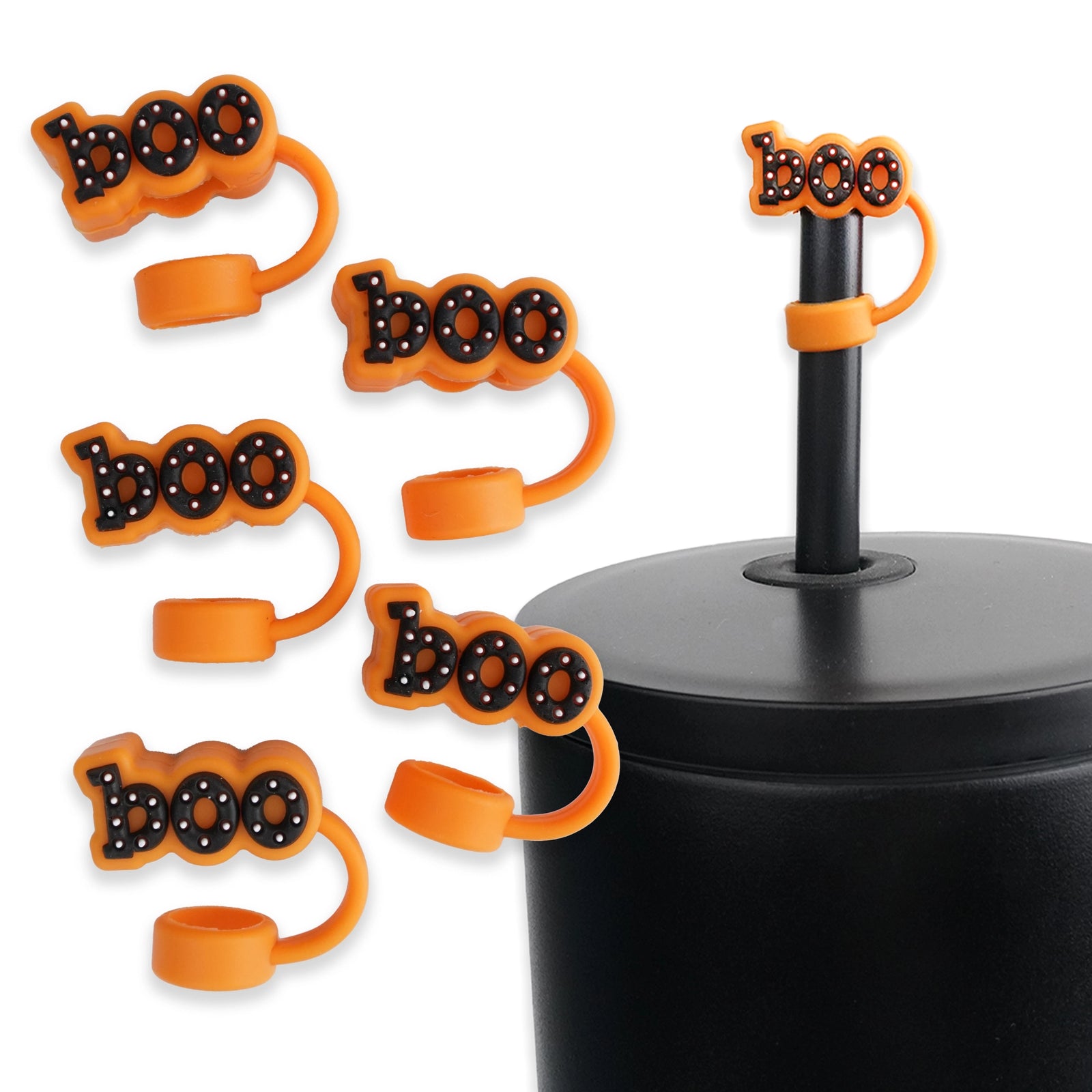 Master Maker Crafts -  Silicone Straw Topper - BOO Orange (5 Toppers) | Master Maker Crafts - Wholesale Craft Supplies - Fast Shipping from Ohio