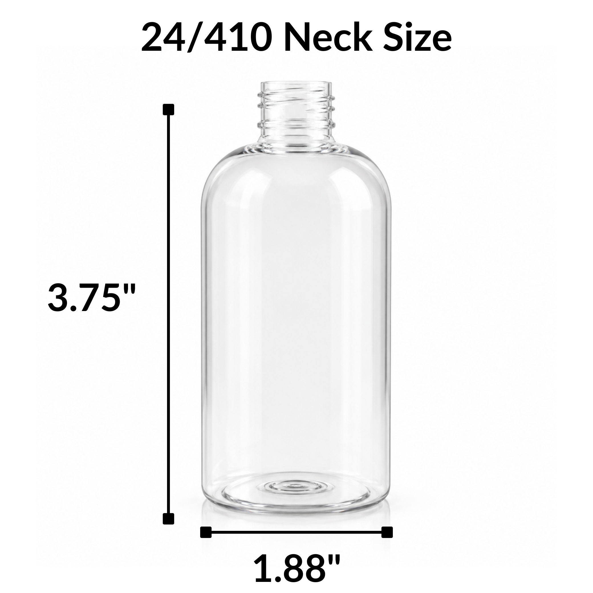 Boston Round Clear PET Bottle 4 oz- 24/410