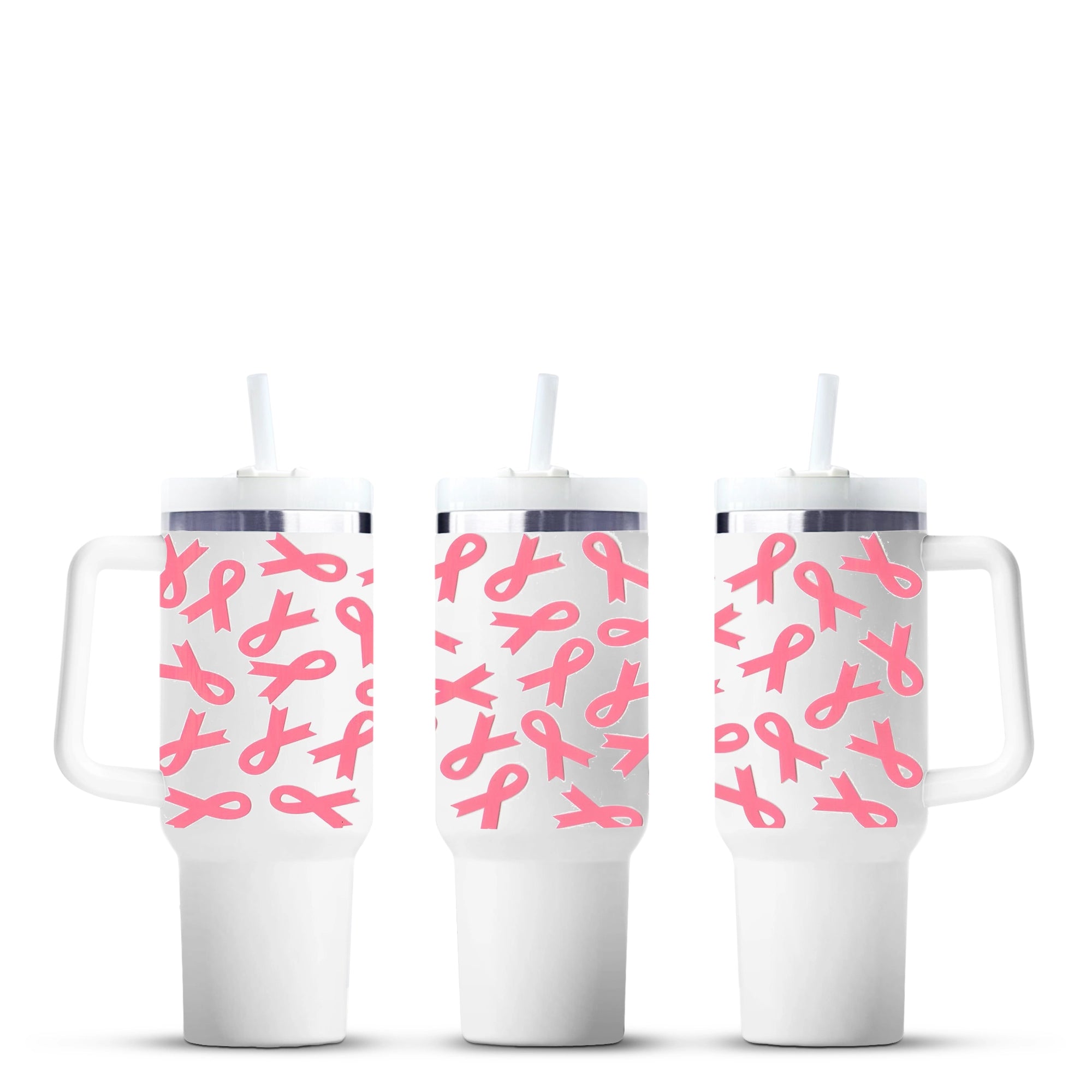 40oz tumblers with pink breast cancer awareness ribbons, Master Maker Crafts wholesale Ohio DIY Craft Warehouse
