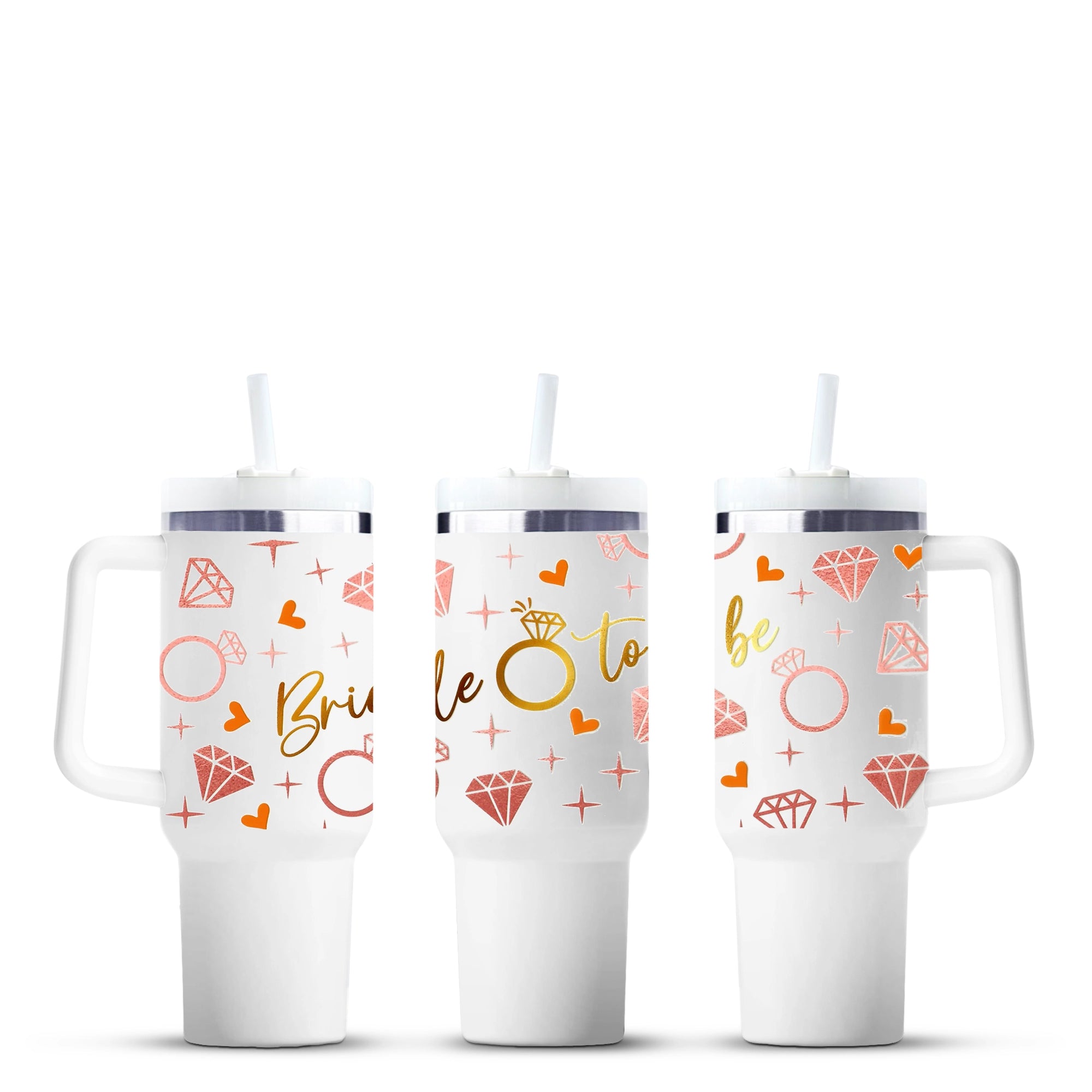 Bride To Be tumblers with diamond ring and heart designs, Master Maker Crafts wholesale Ohio DIY Craft Warehouse