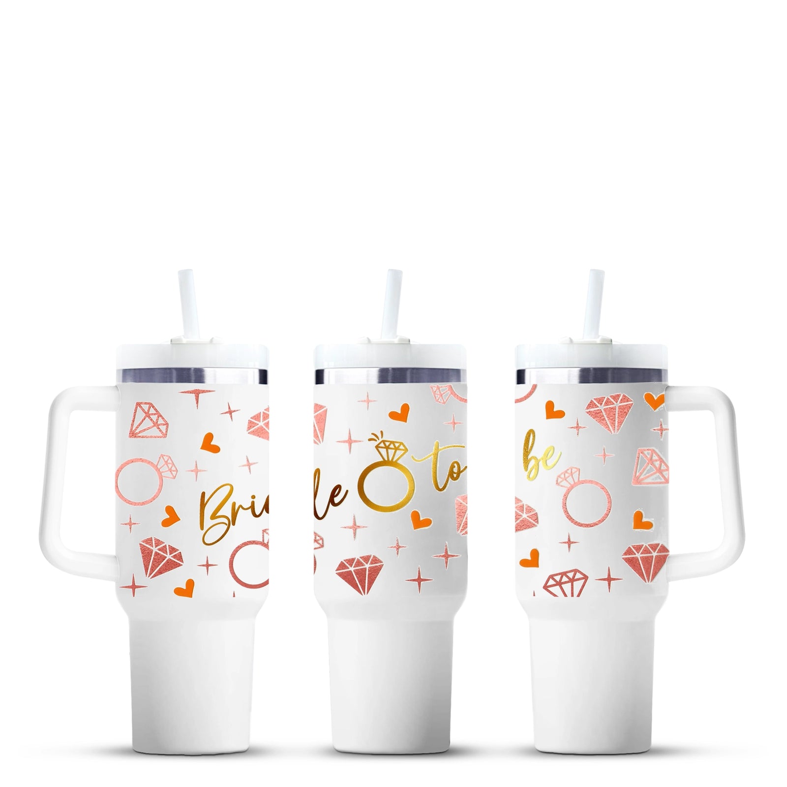 Bride To Be tumblers with diamond ring and heart designs, Master Maker Crafts wholesale Ohio
