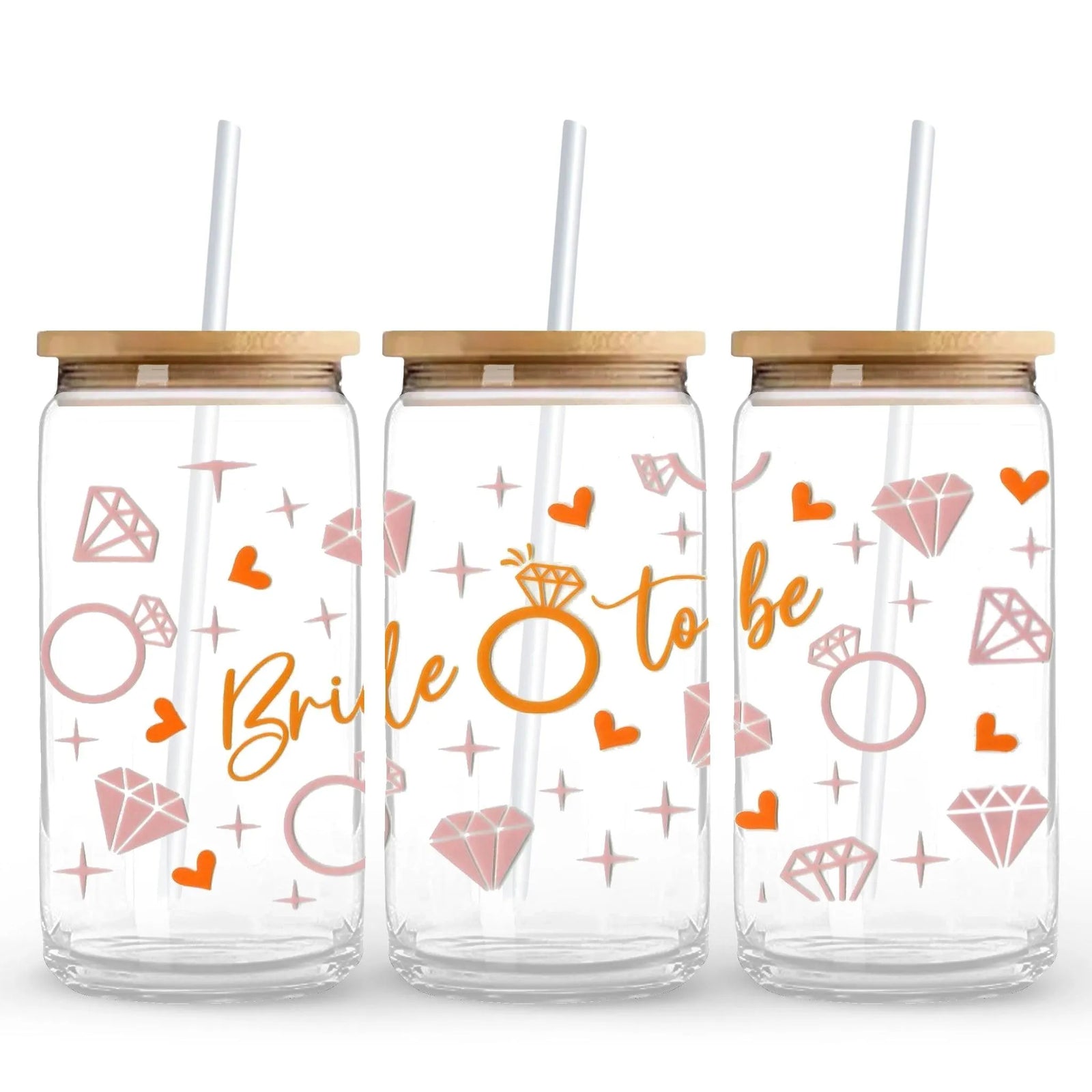 UV DTF Wrap - Bride to Be Rings & Stars - DIY Craft Warehouse