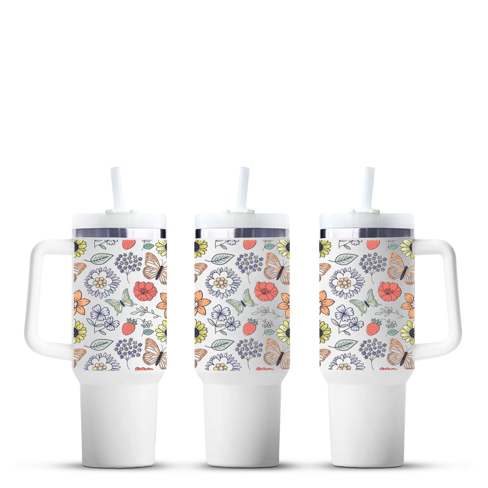 Butterfly garden floral tumblers with handles, Master Maker Crafts wholesale craft supplies Ohio