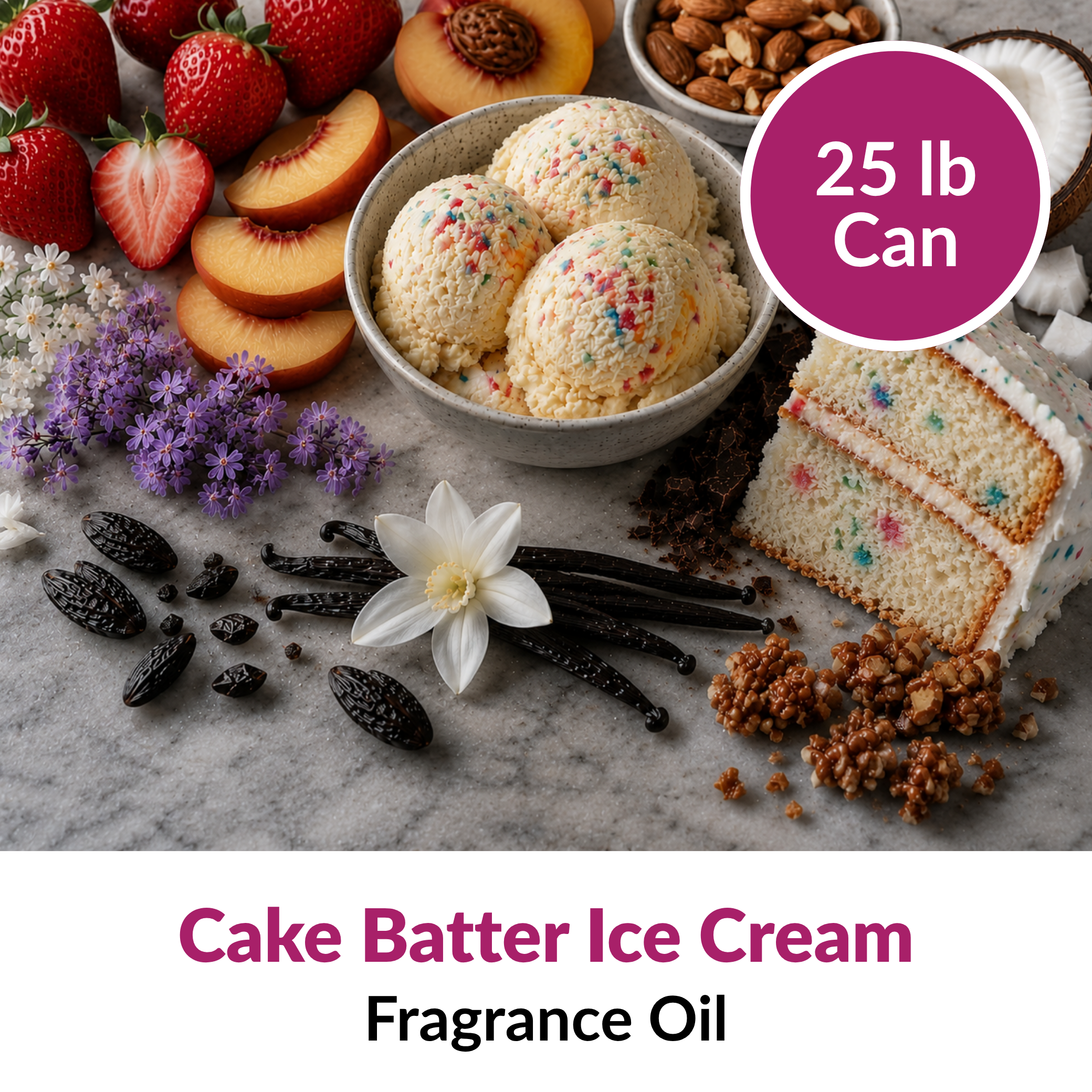 Image of Cake Batter Ice Cream Fragrance Oil (25 lbs) sold at Master Maker Crafts. Wholesale prices and fast shipping.
