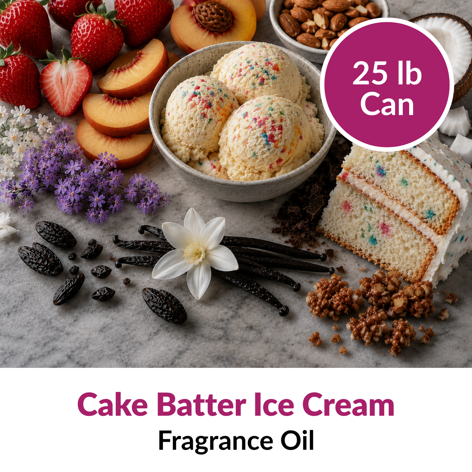 Image of Cake Batter Ice Cream Fragrance Oil (25 lbs) sold at Master Maker Crafts. Wholesale prices and fast shipping.