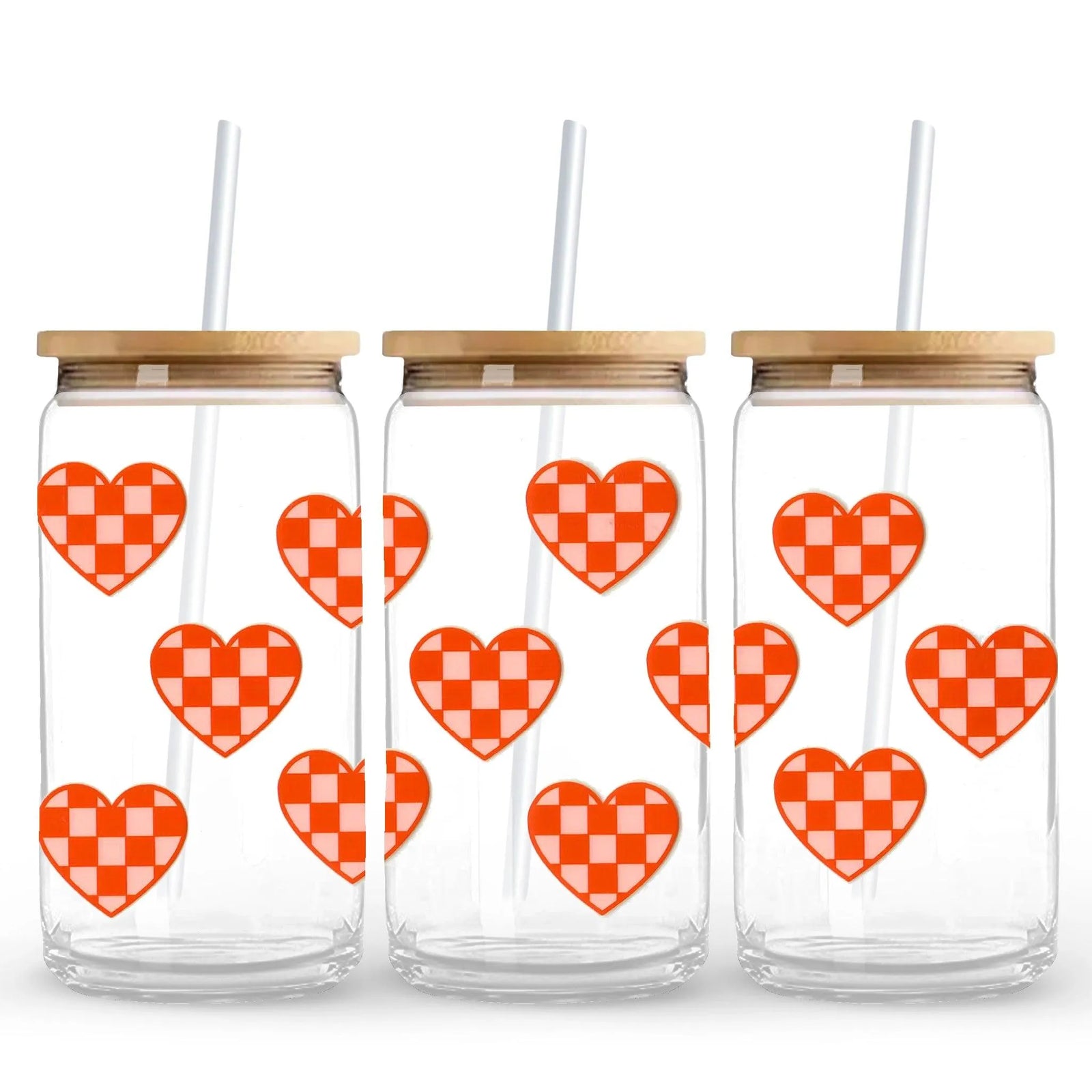 UV DTF Wrap - Checkered Hearts - DIY Craft Warehouse