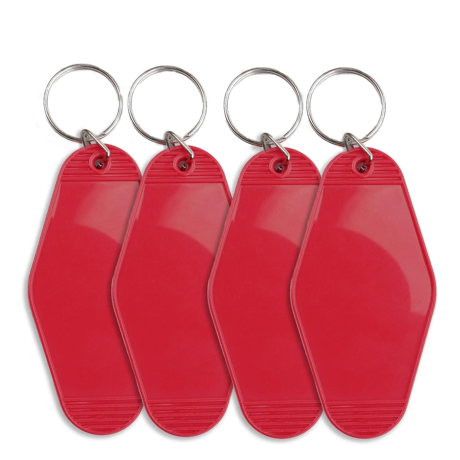 Retro Motel Keychain with Silver Ring - Cherry Red - DIY Craft Warehouse