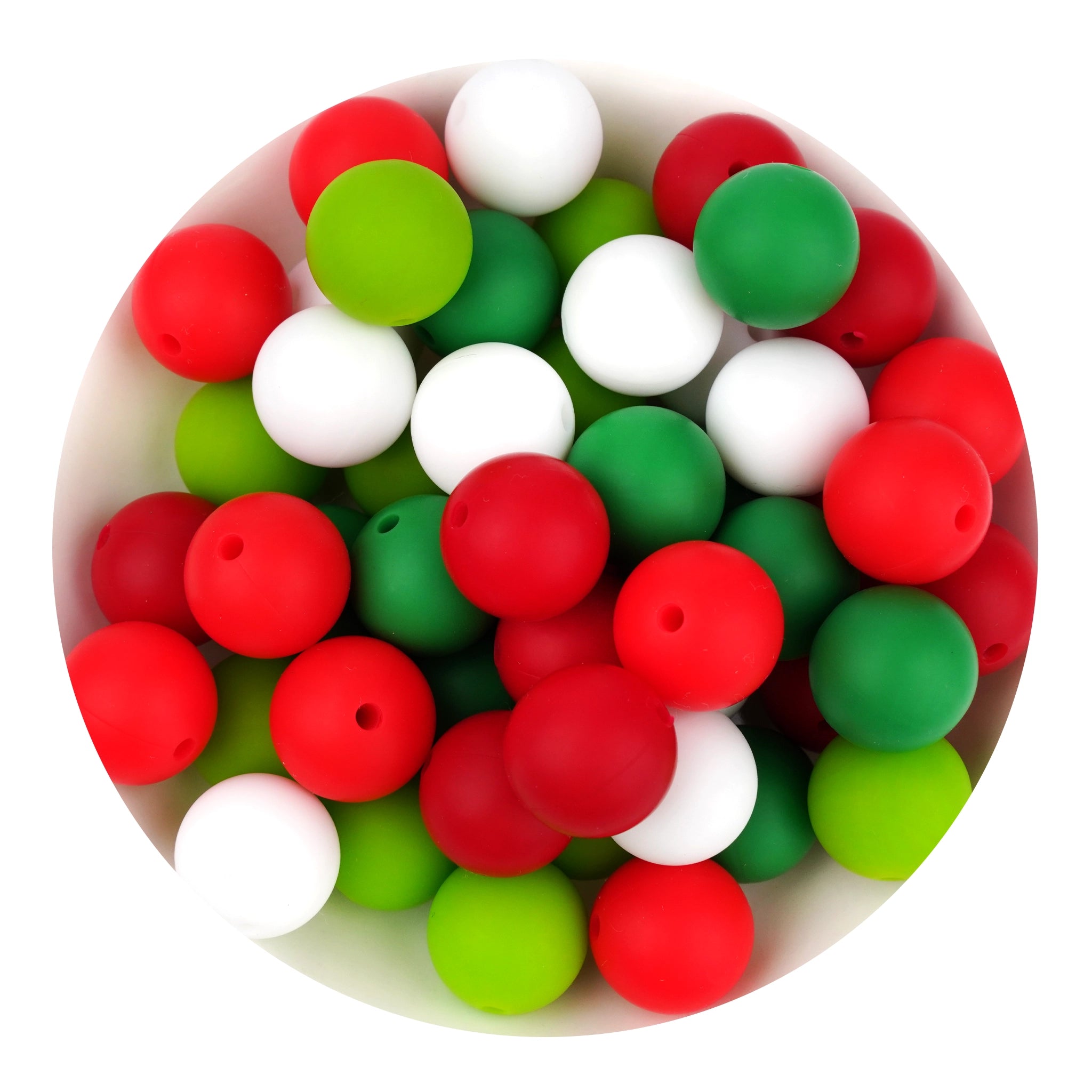 Christmas round bead pack with red, white, and green beads, Master Maker Crafts wholesale Ohio DIY Craft Warehouse