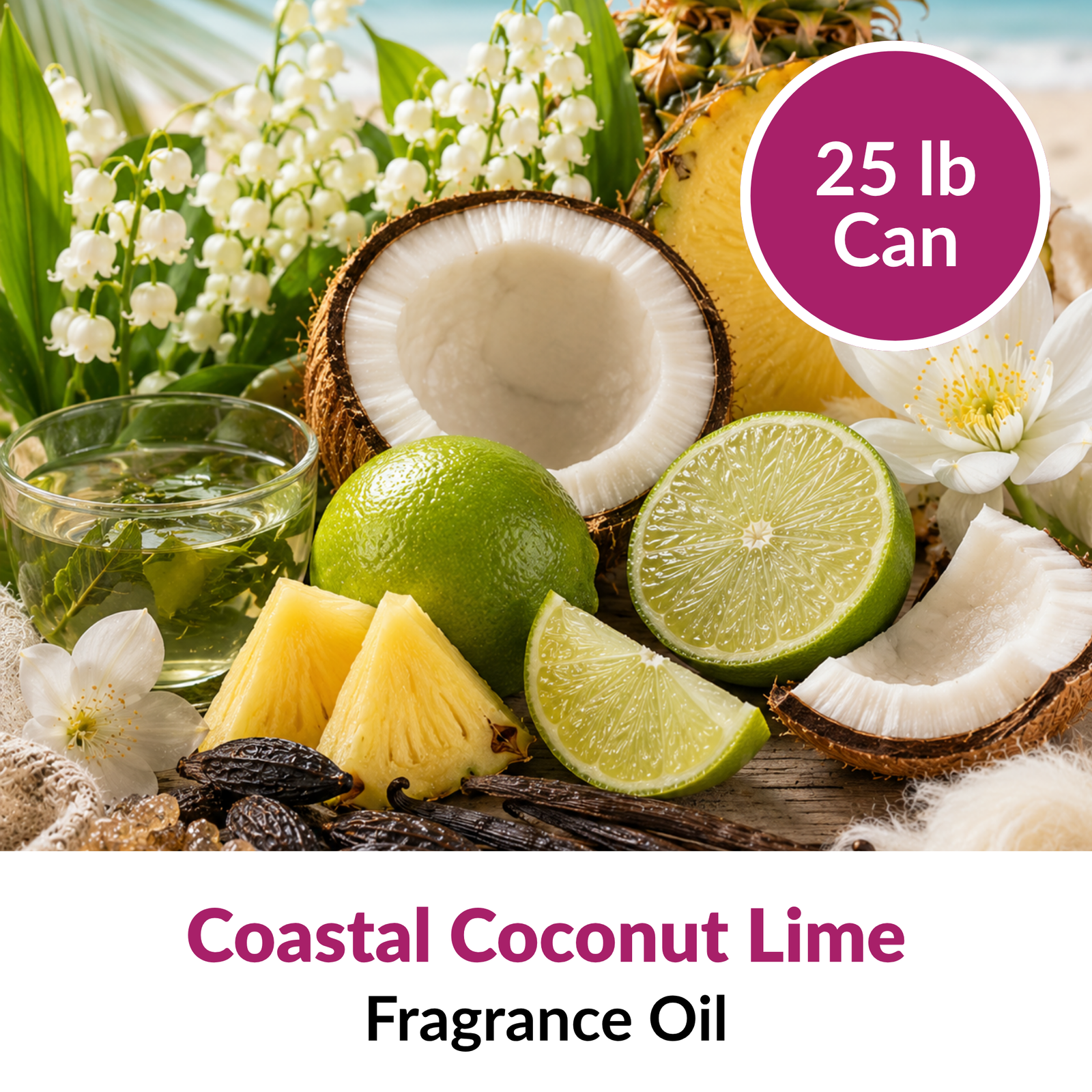 Coastal Coconut Lime Fragrance Oil (25 lbs)