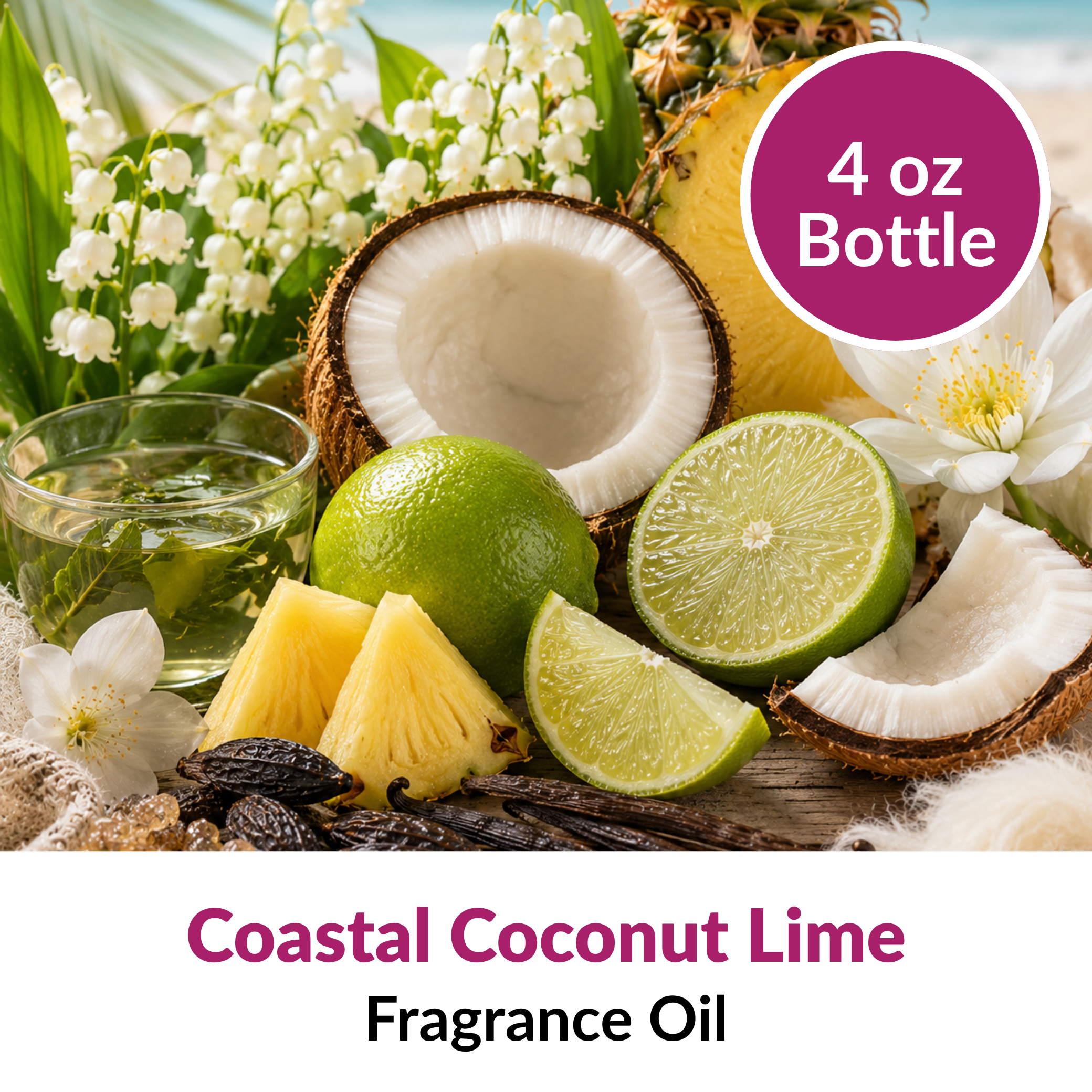 Coastal Coconut Lime Fragrance Oil (4 oz)
