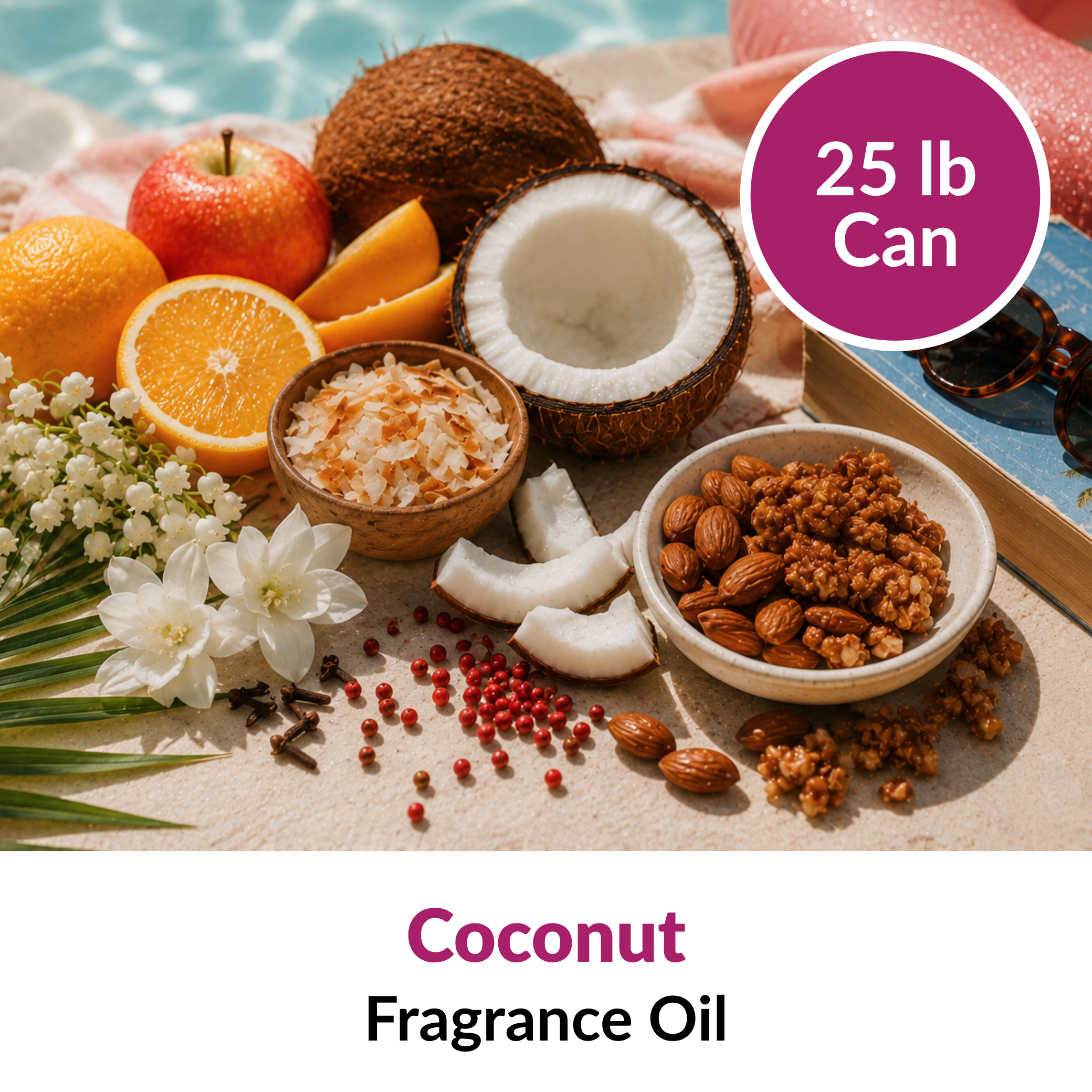 Image of Coconut Fragrance Oil (25 lbs) sold at Master Maker Crafts. Wholesale prices and fast shipping.