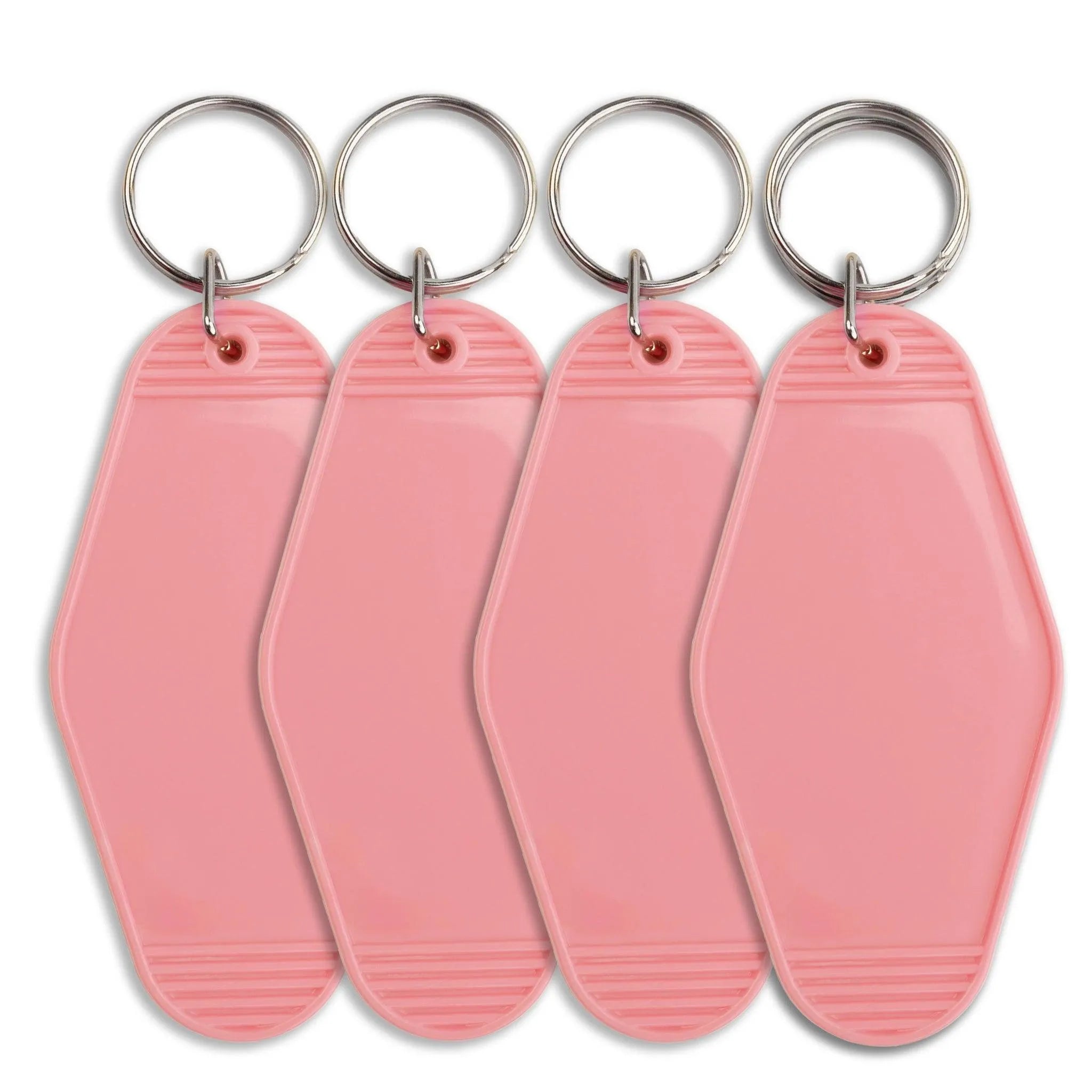 Retro Motel Keychain with Silver Ring - Coral Pink - DIY Craft Warehouse DIY Craft Warehouse