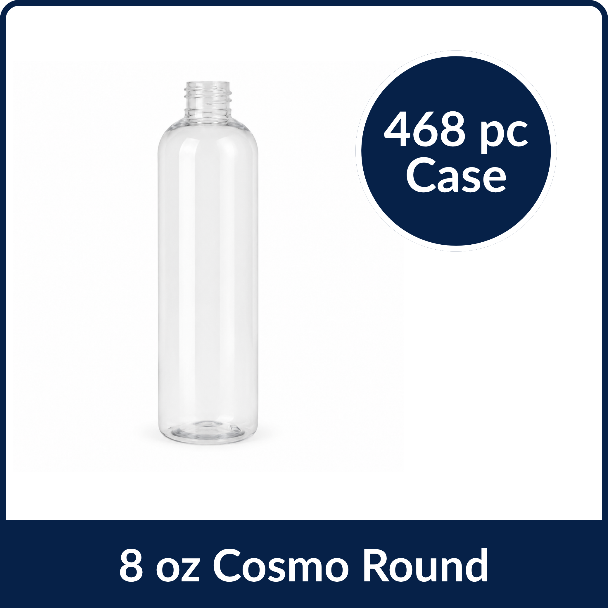 Cosmo Round Clear PET Bottle 8 oz - 24/410 (468/Case)