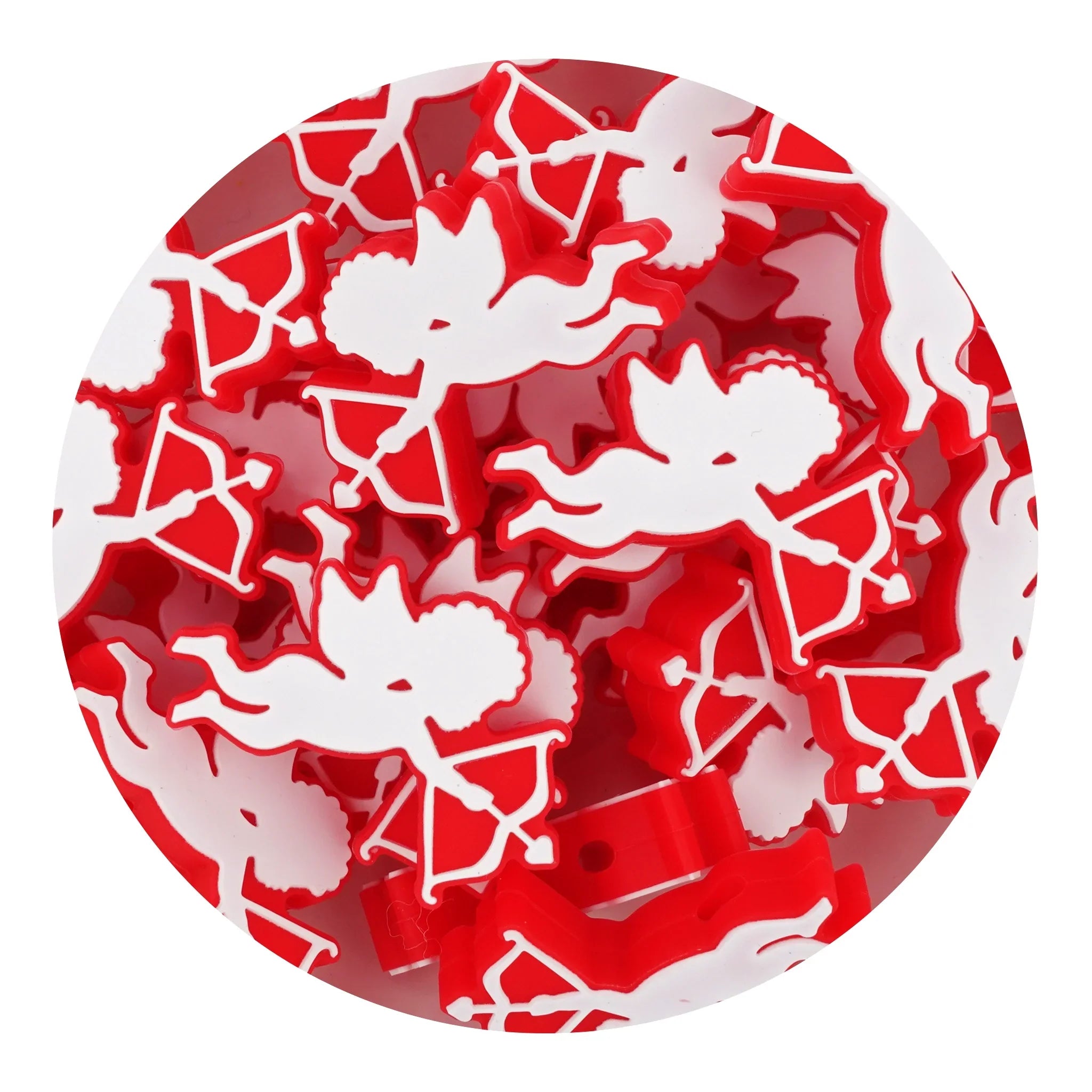 Image of Silicone Focal Bead - Cupid Red (5 Beads) sold at Master Maker Crafts. Wholesale prices and fast shipping.