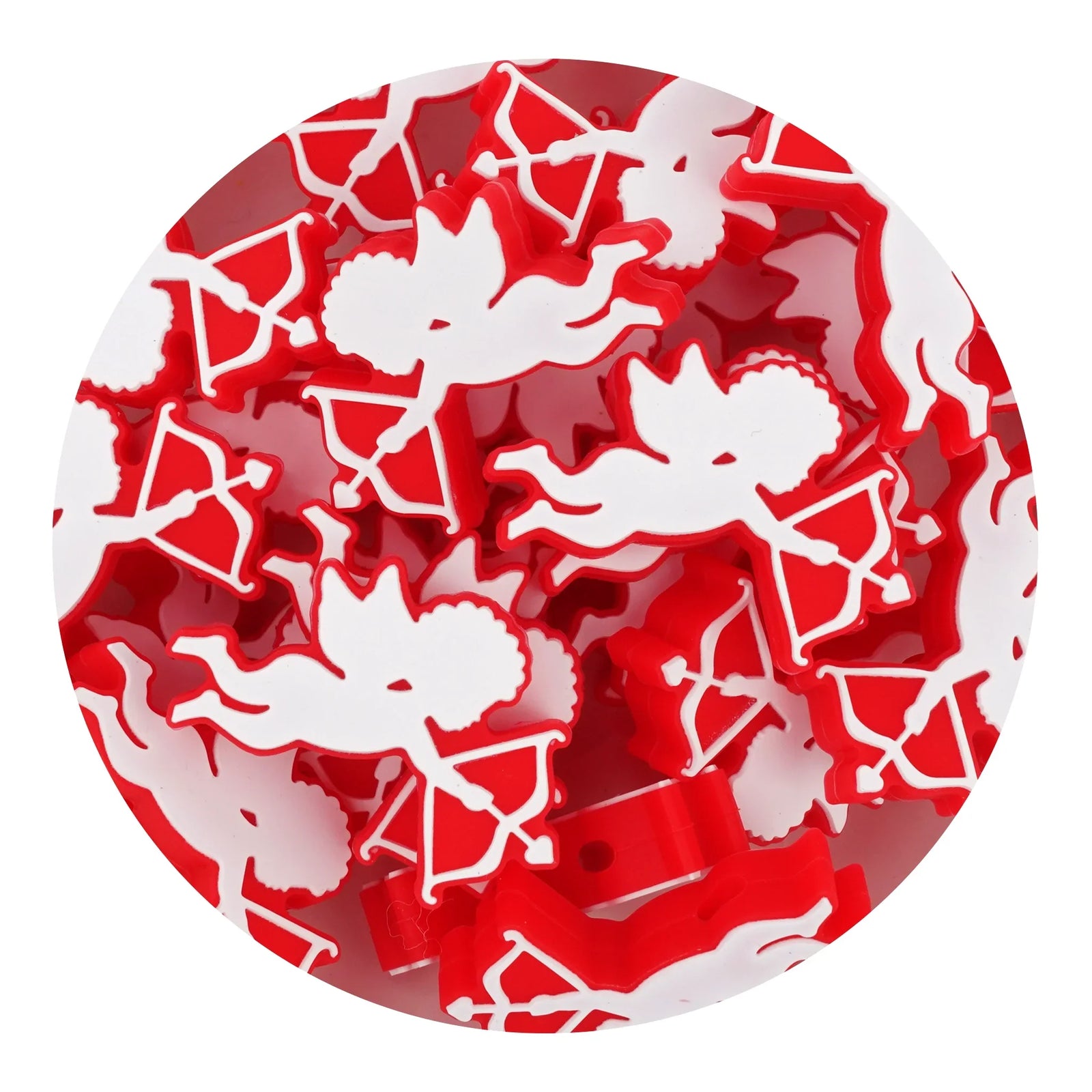 Image of Silicone Focal Bead - Cupid Red (5 Beads) sold at Master Maker Crafts. Wholesale prices and fast shipping.