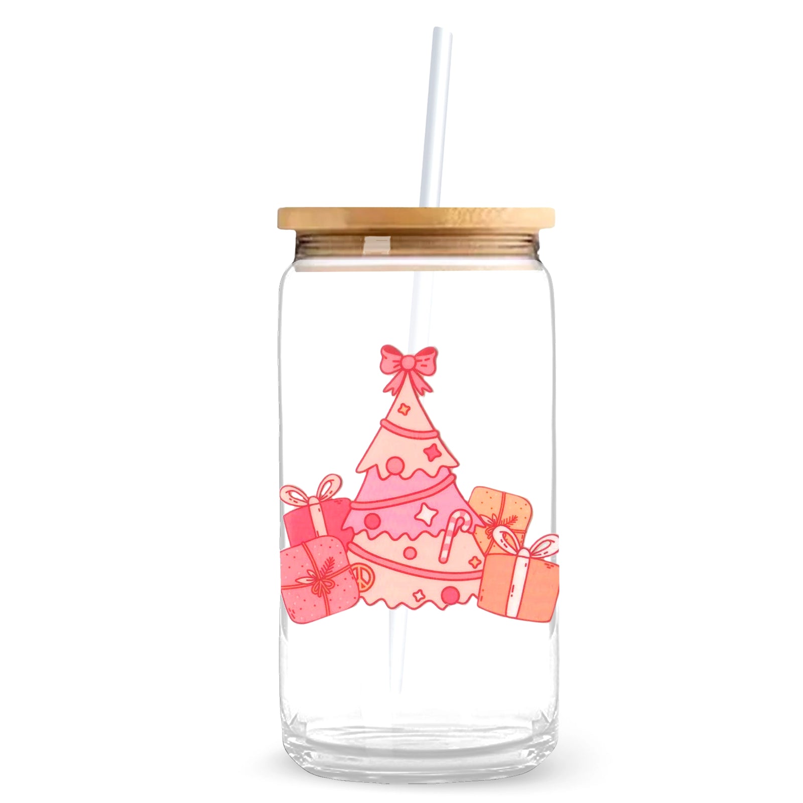 Master Maker Crafts -  UV DTF Decal - Pink Tree & Gifts 2 Decals 3.5