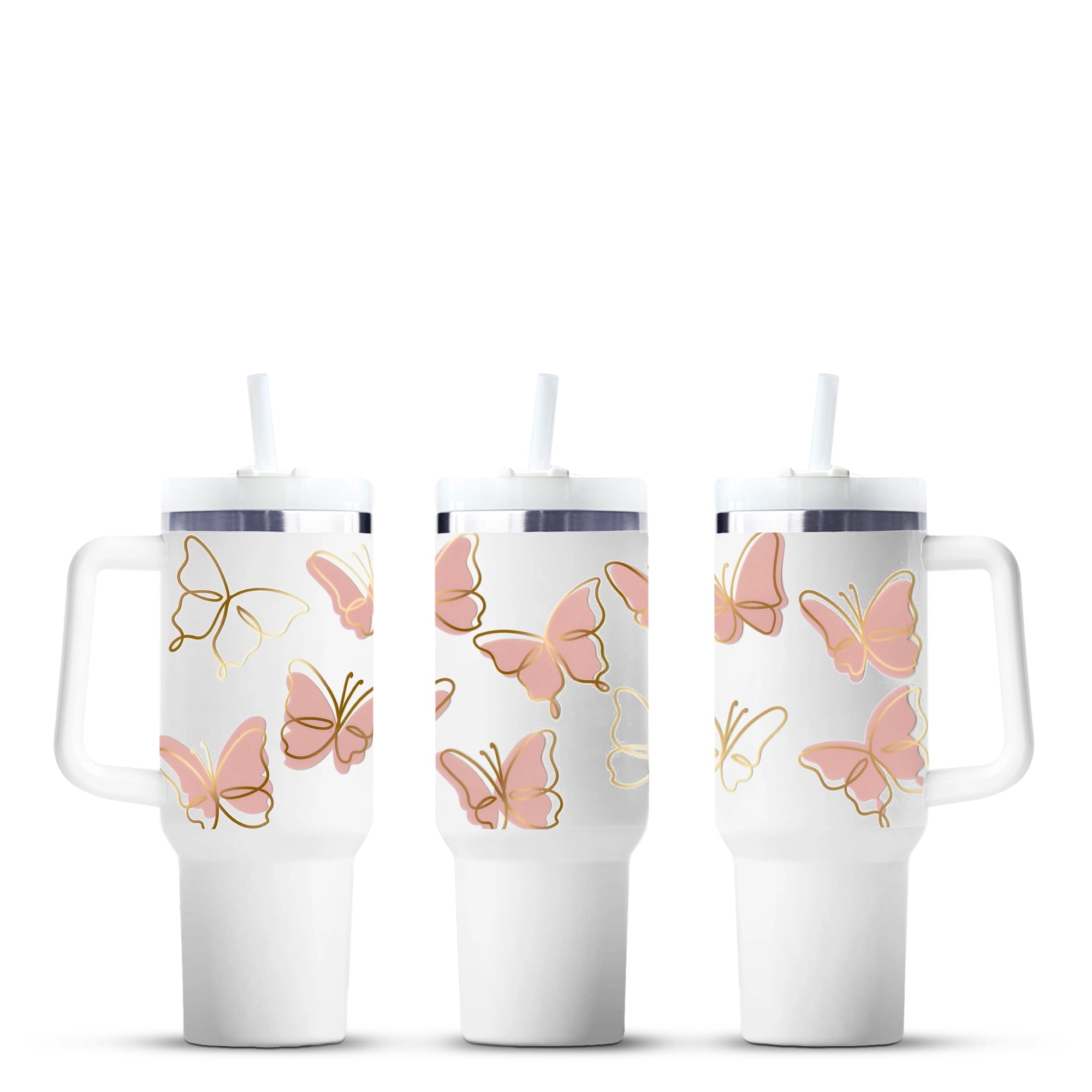 Master Maker Crafts wholesale mug with pink butterfly design, fast shipping Ohio DIY Craft Warehouse